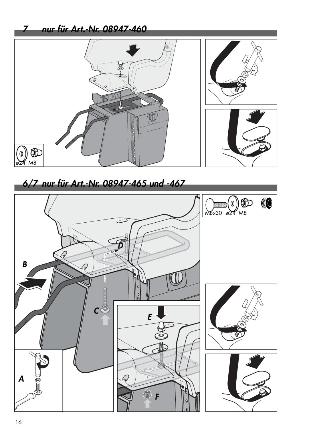 Kettler 08947-467, 08947-460, 08947-465 manual Nur für Art.-Nr -465 und 