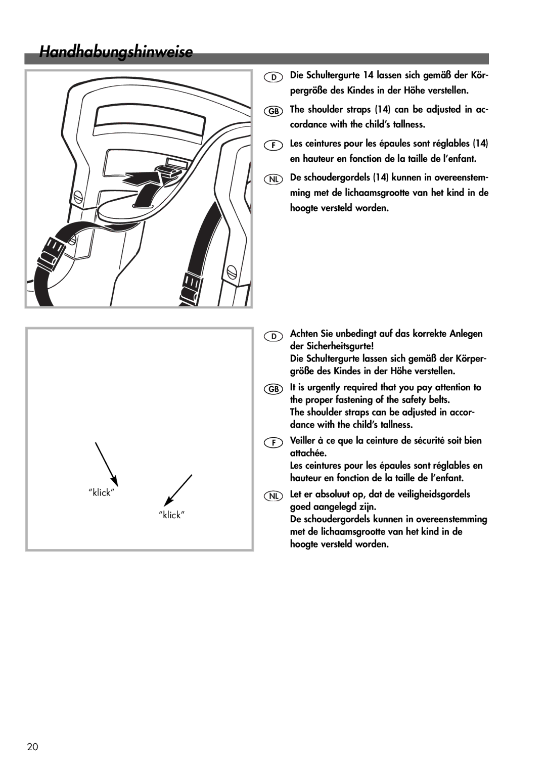 Kettler 08947-570 manual Handhabungshinweise 