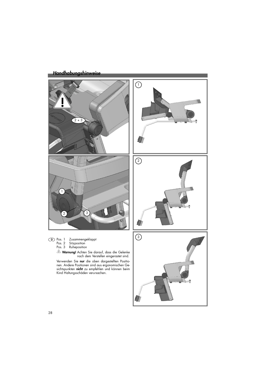 Kettler 08949-000 manual Pos Ruheposition 