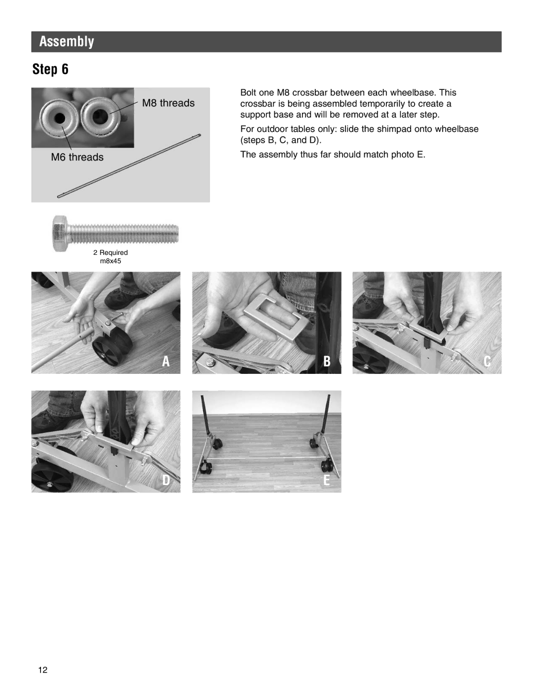 Kettler 7136-000-500, 7176-000-090-500 manual M6 threads 