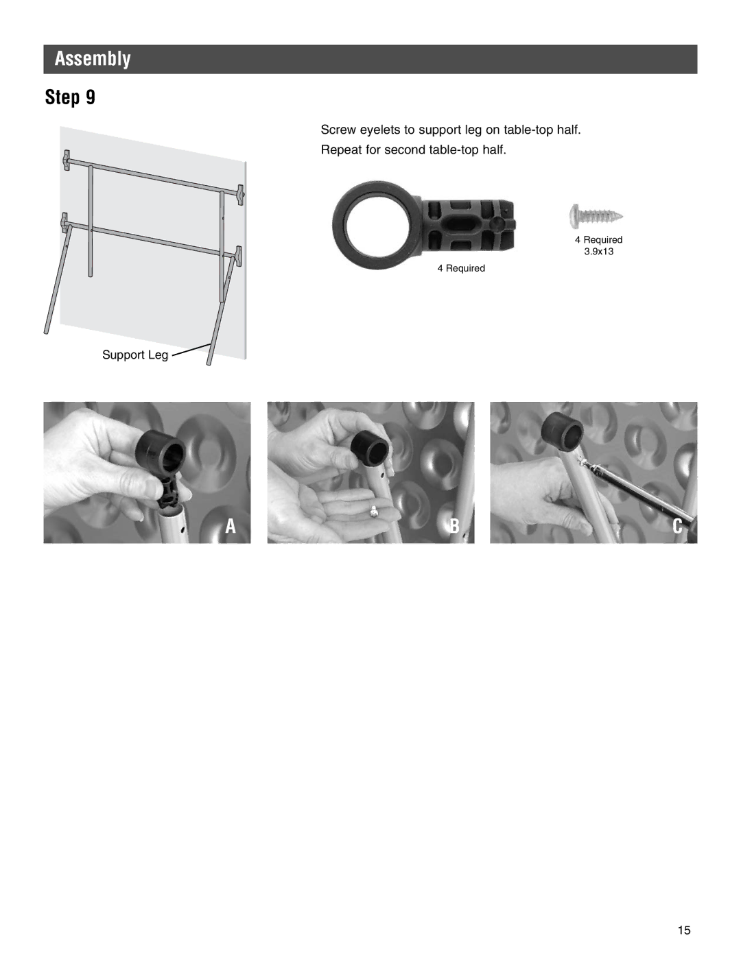 Kettler 7176-000-090-500, 7136-000-500 manual Support Leg 