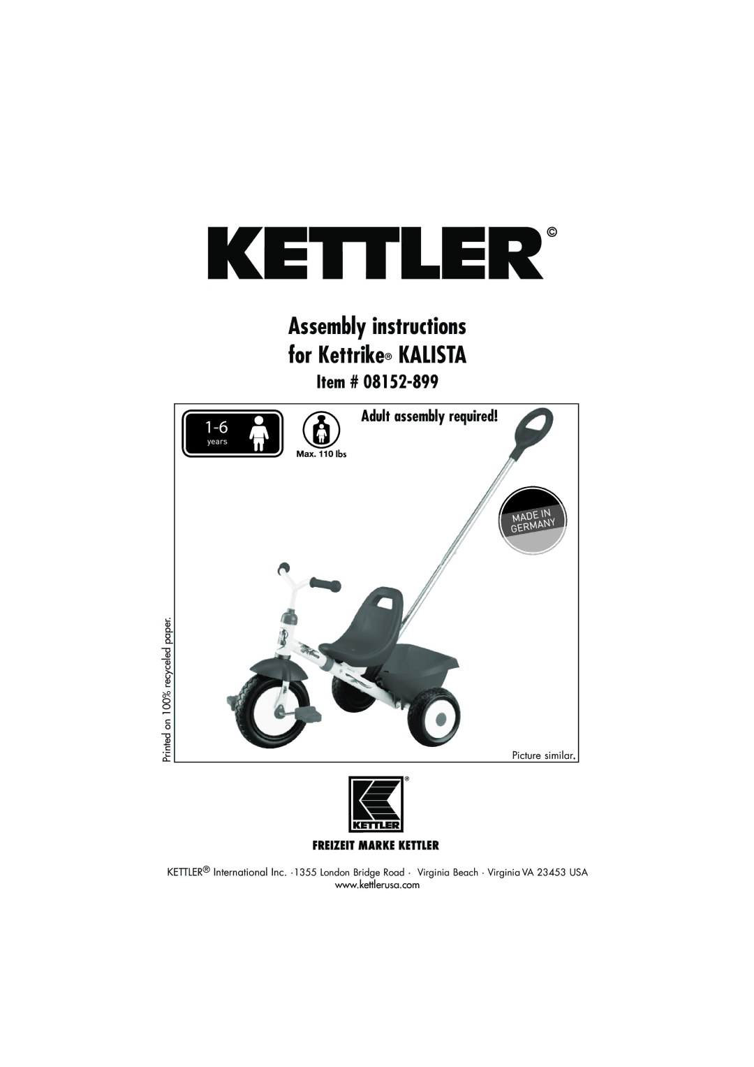 Kettler AJ 3130 manual Item # 