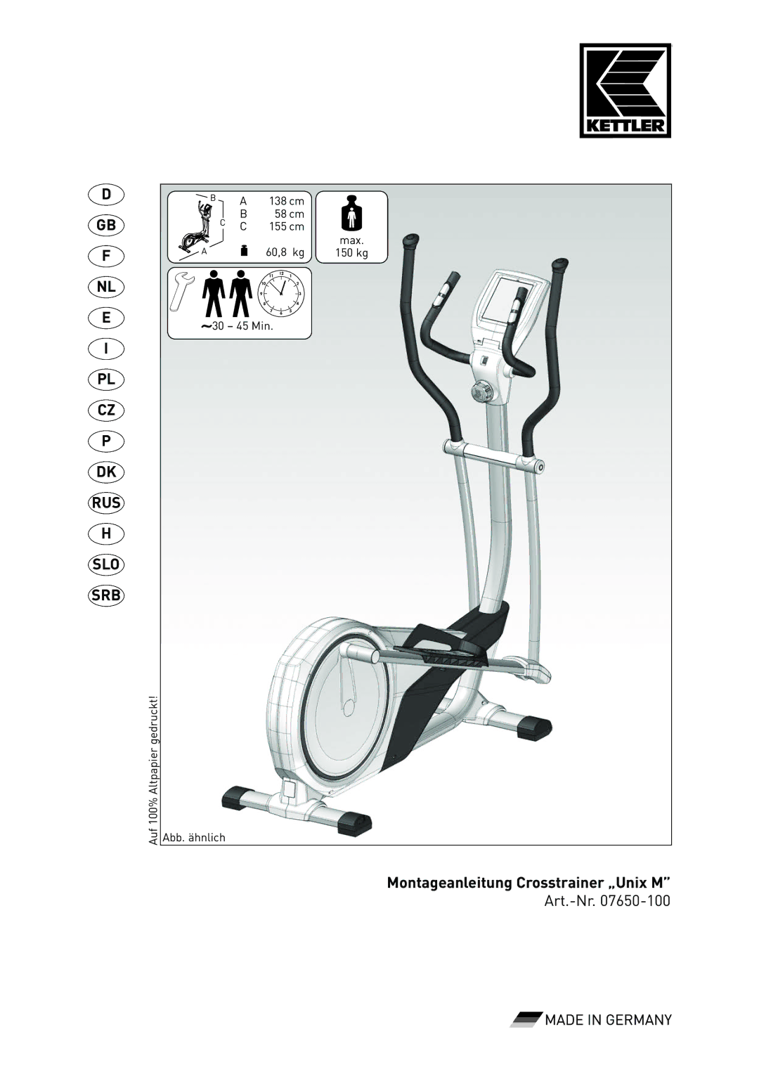 Kettler Art. -Nr. 7650-100 manual Rus 