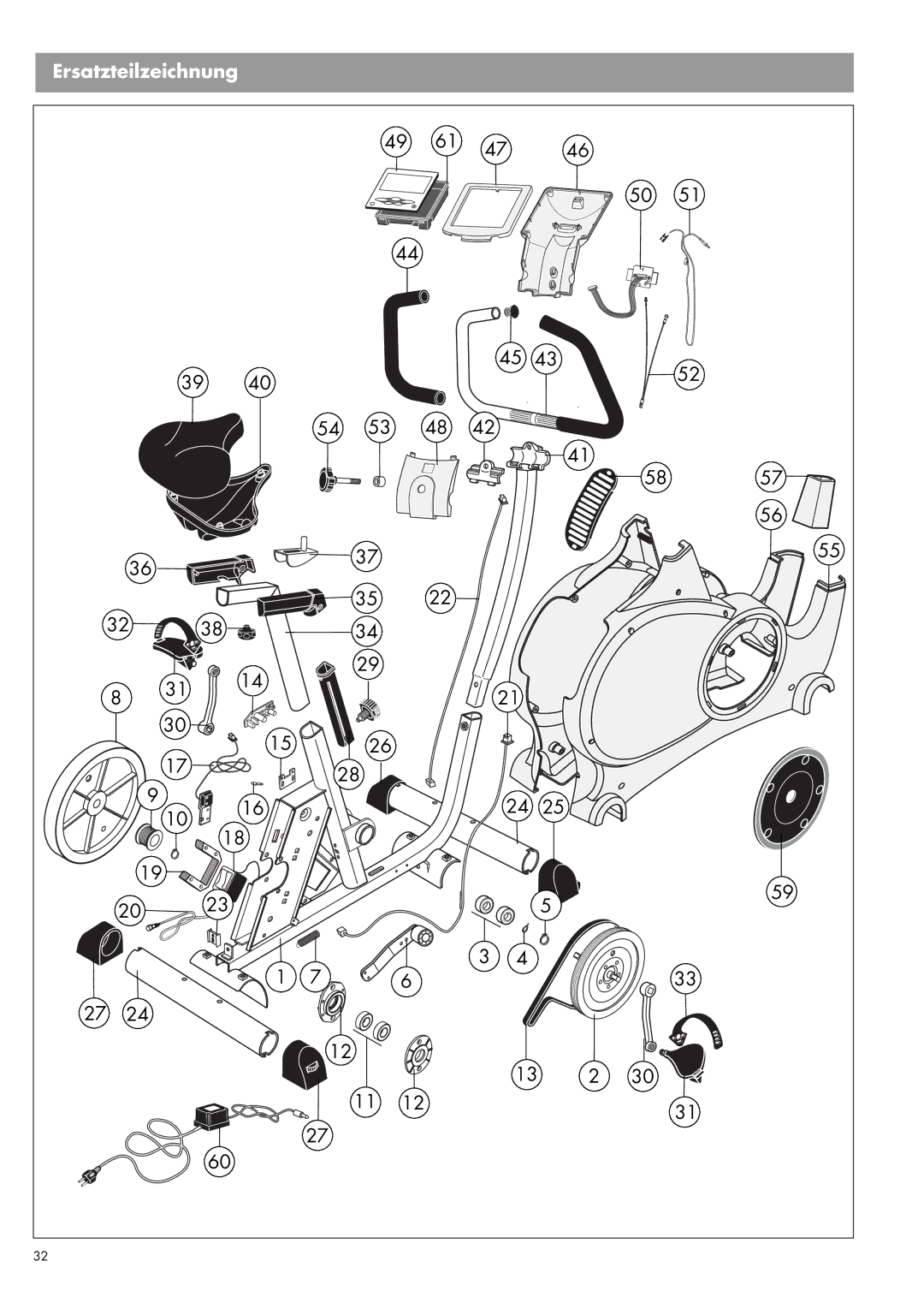 Kettler EX3 manual Ersatzteilzeichnung 