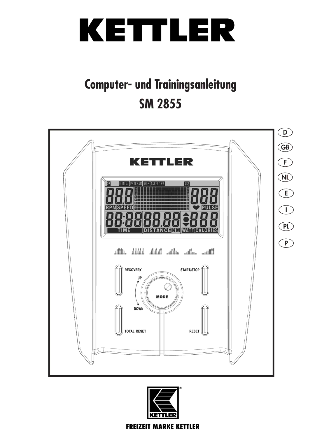 Kettler SM 2855 manual Computer- und Trainingsanleitung 