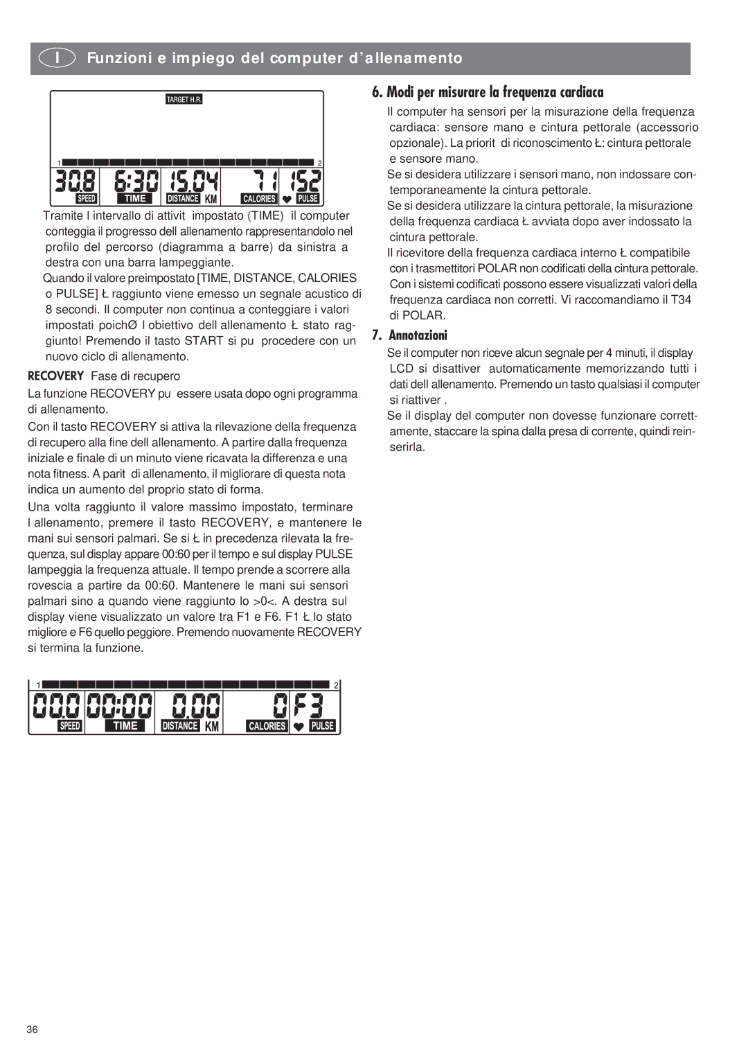 Kettler SM 2855 manual Modi per misurare la frequenza cardiaca, Annotazioni 