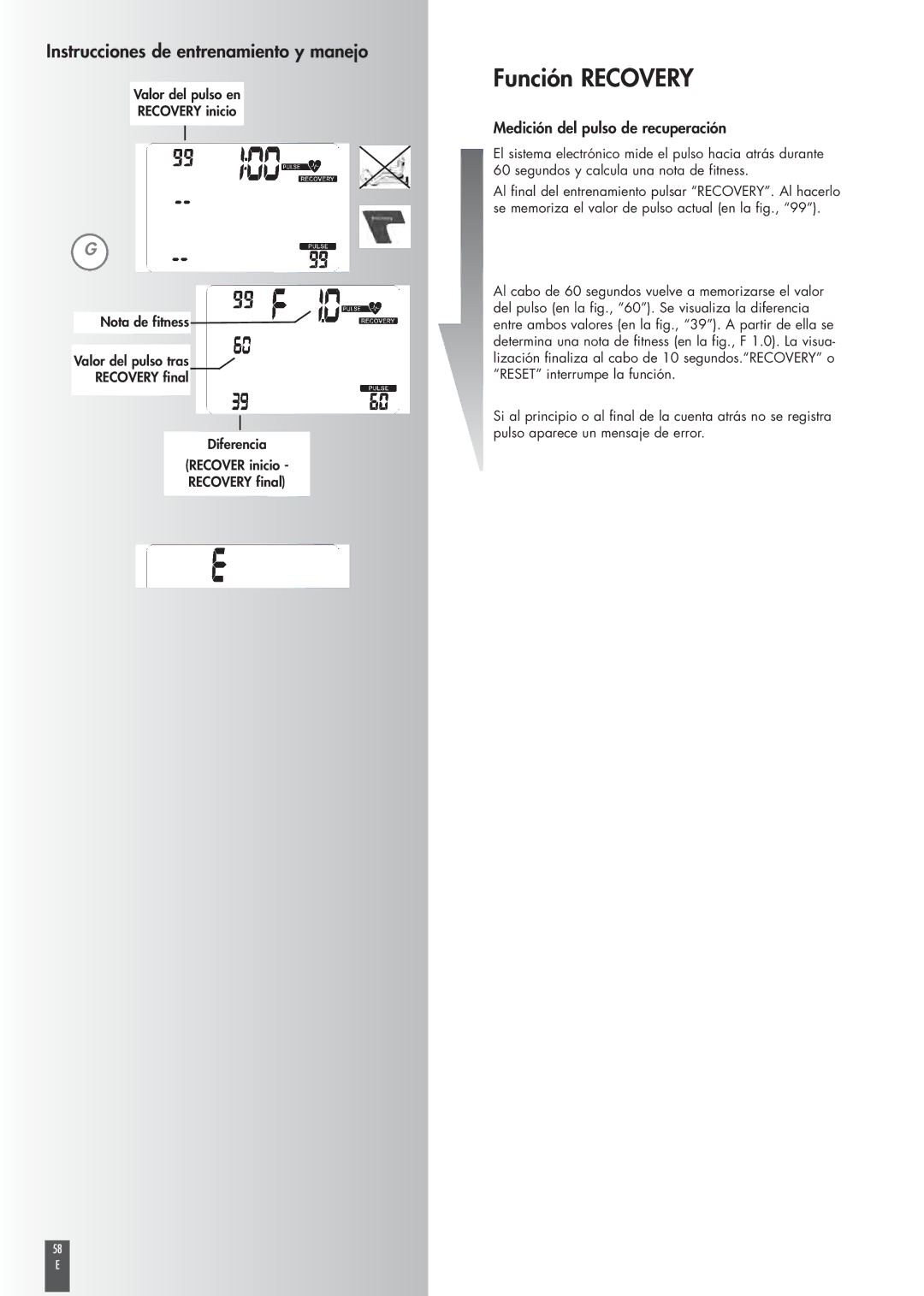 Kettler ST2520-64 operating instructions Función Recovery, Medición del pulso de recuperación 