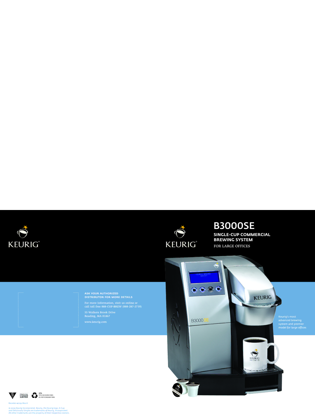 Keurig 7092 manual B3000SE 