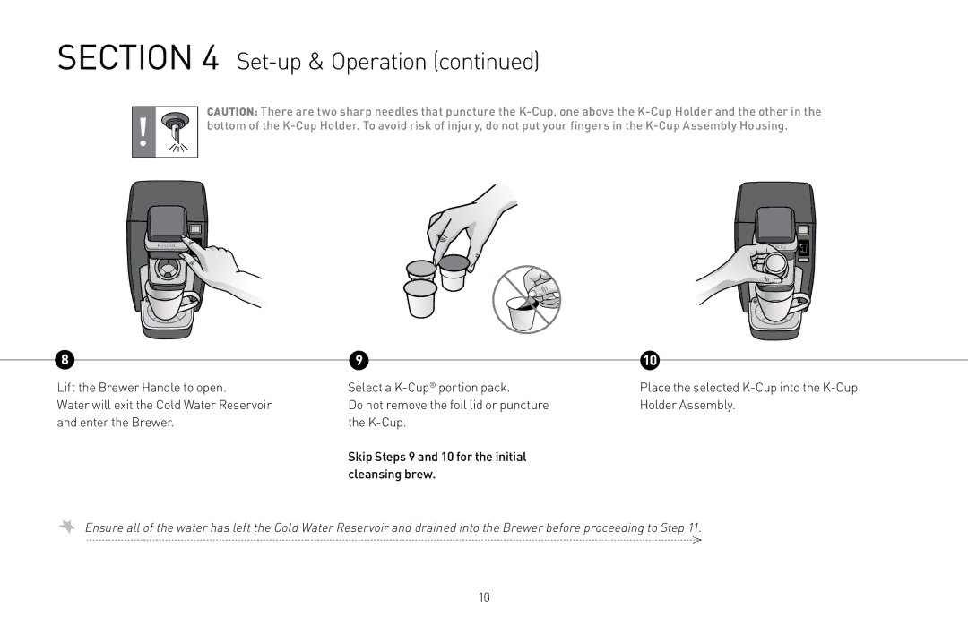 Keurig B31 manual Set-up & Operation 