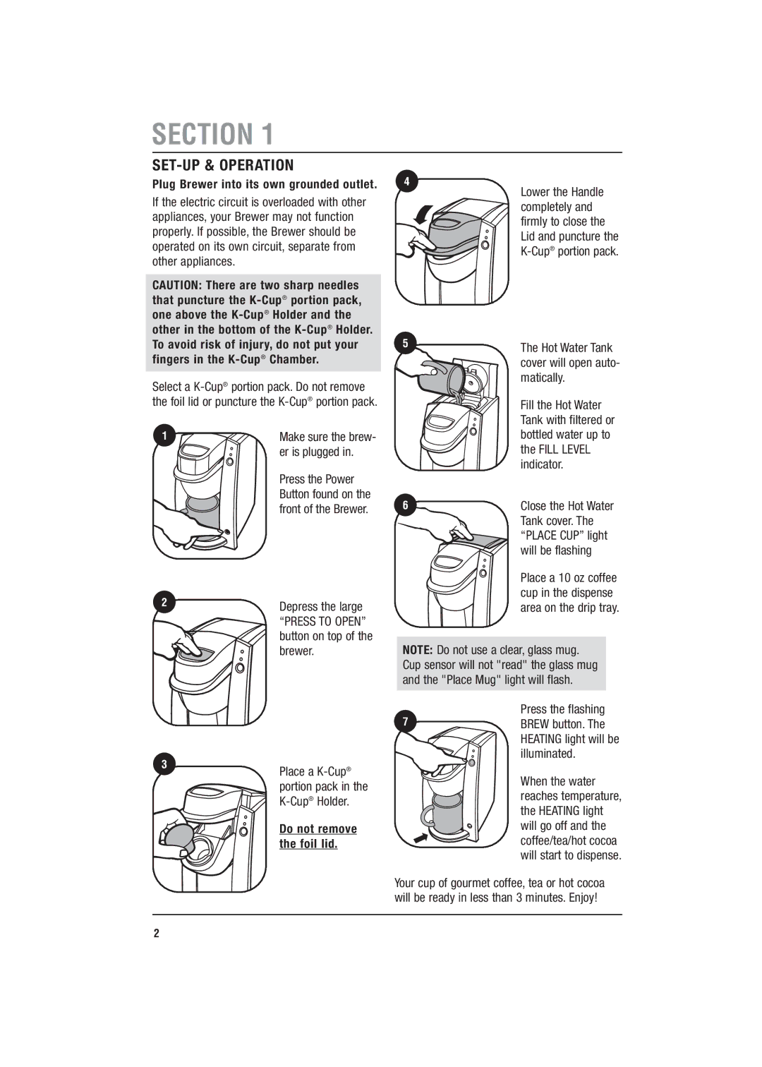 Keurig Mini-Brewers, b09773 manual Er is plugged, Matically, Tank cover, Will be flashing 