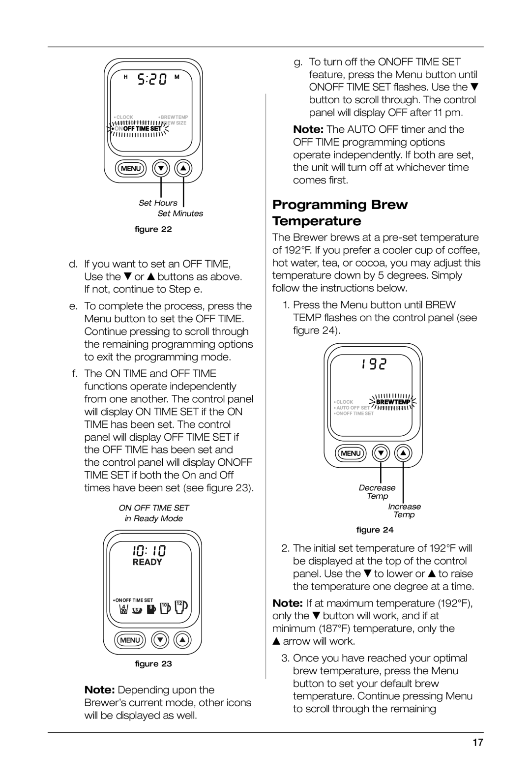 Keurig SS-700BK manual Programming Brew Temperature 