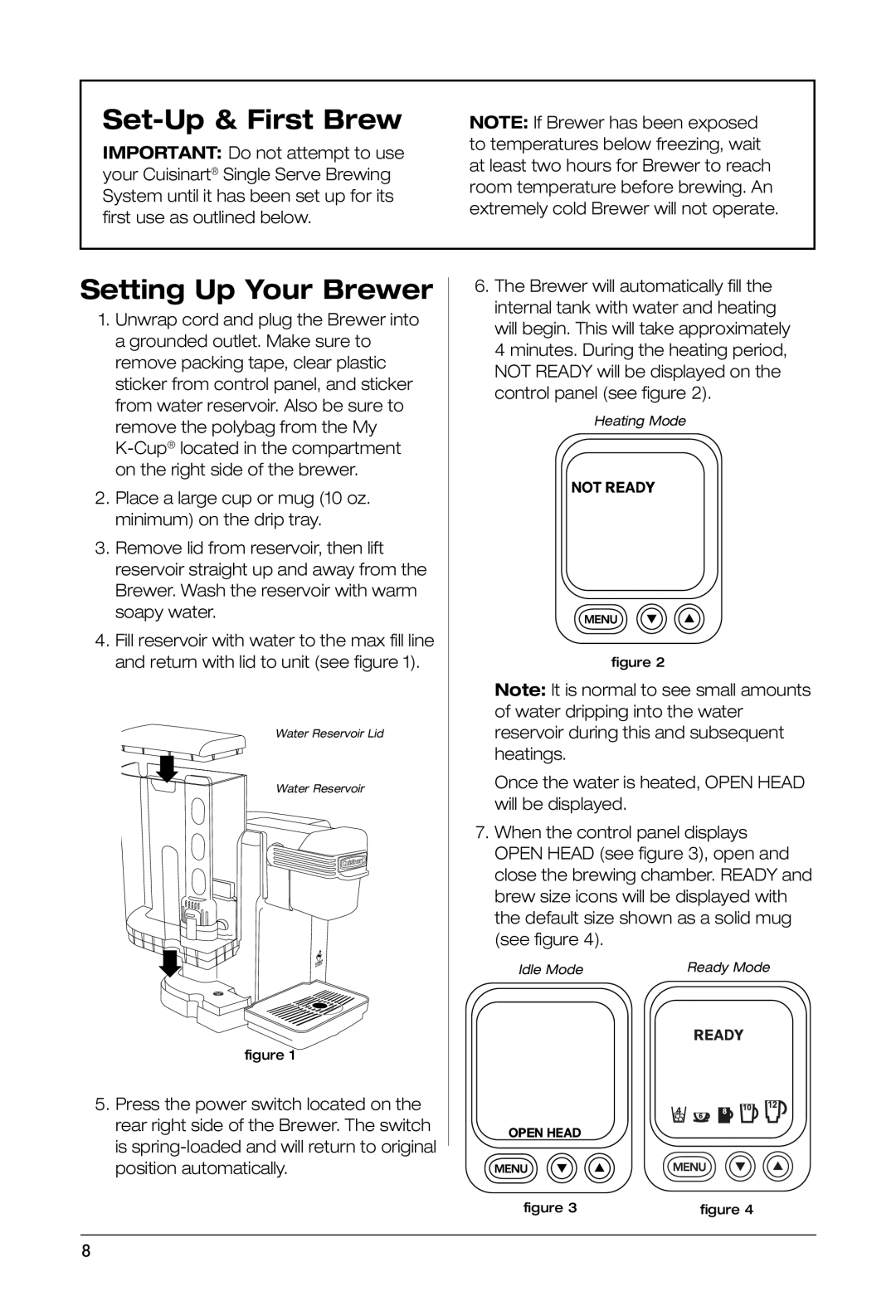 Keurig SS-700BK manual Set-Up & First Brew, Setting Up Your Brewer 