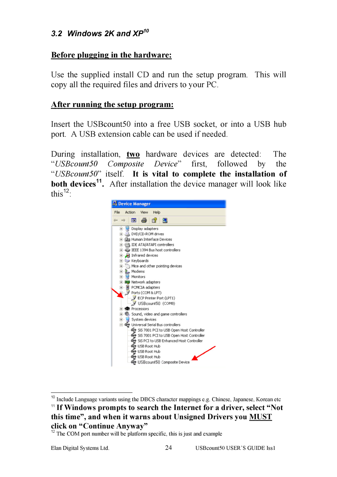 Key Digital ES381 manual Windows 2K and XP10 