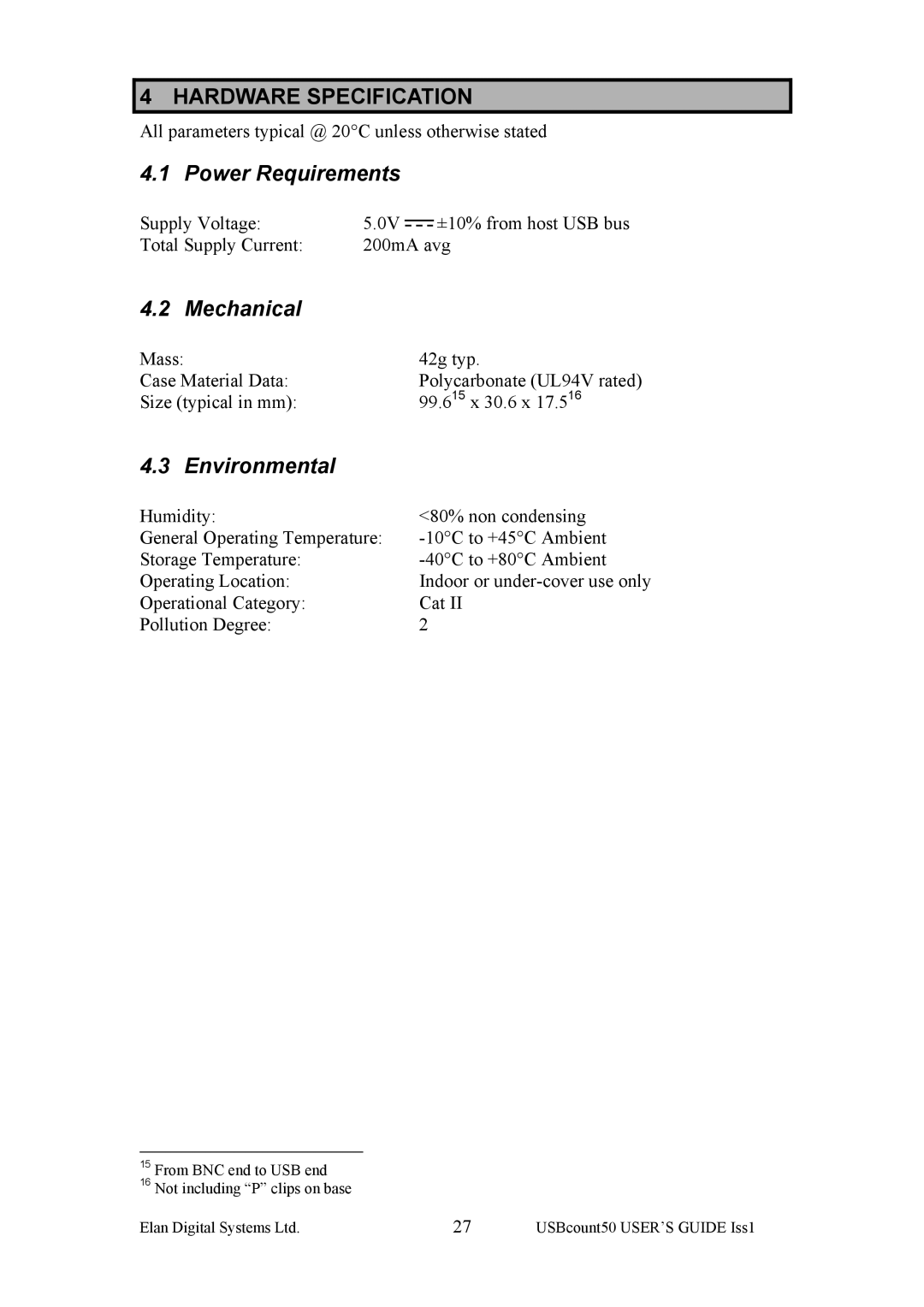 Key Digital ES381 manual Power Requirements 