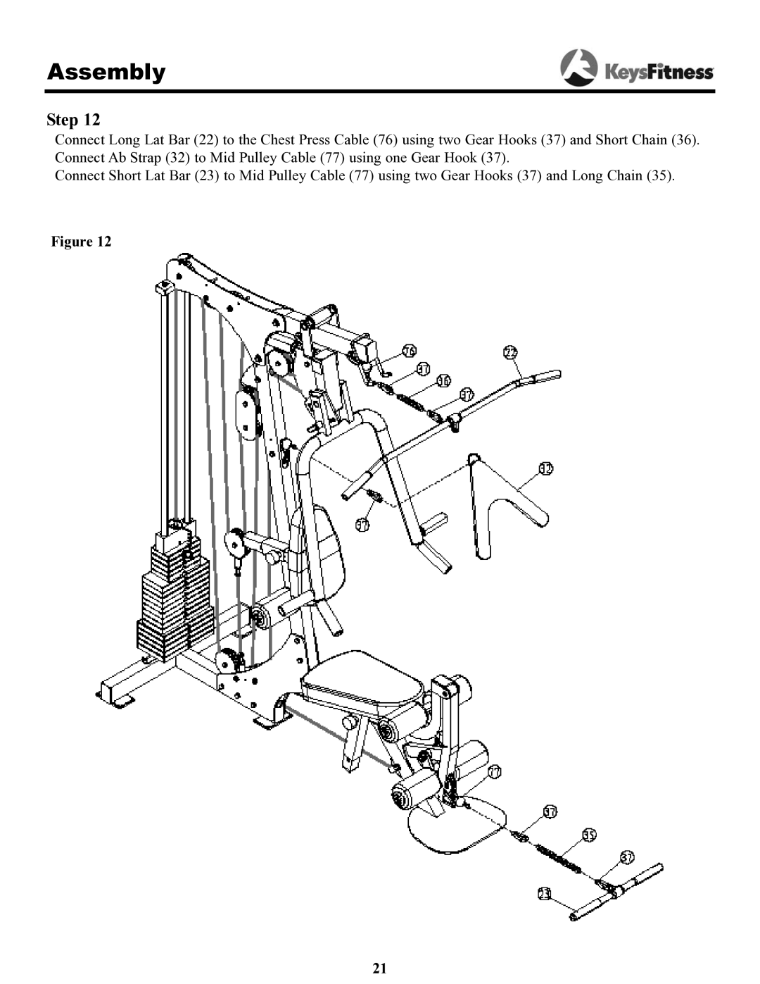 Keys Fitness 1550 owner manual Assembly 