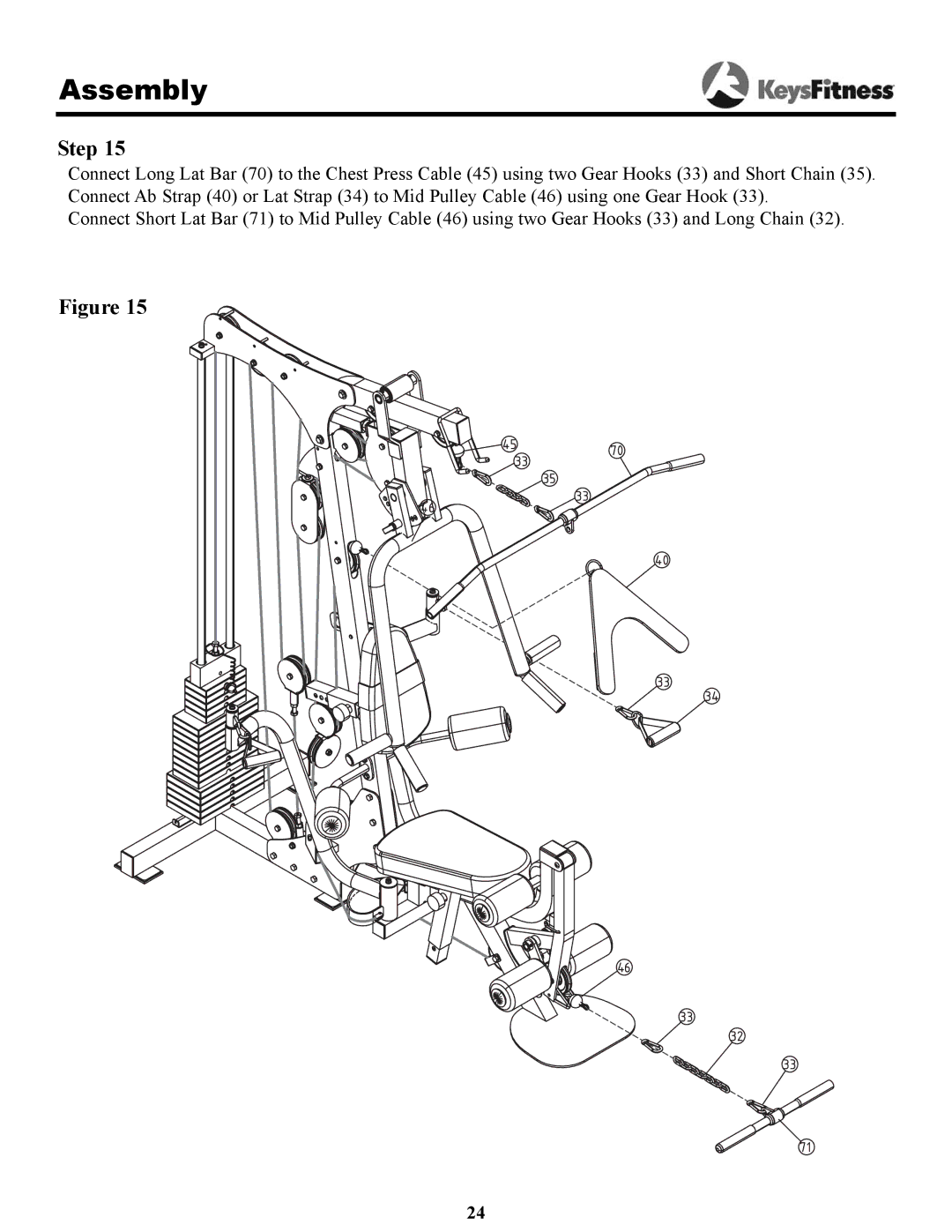 Keys Fitness 1850 owner manual Assembly 