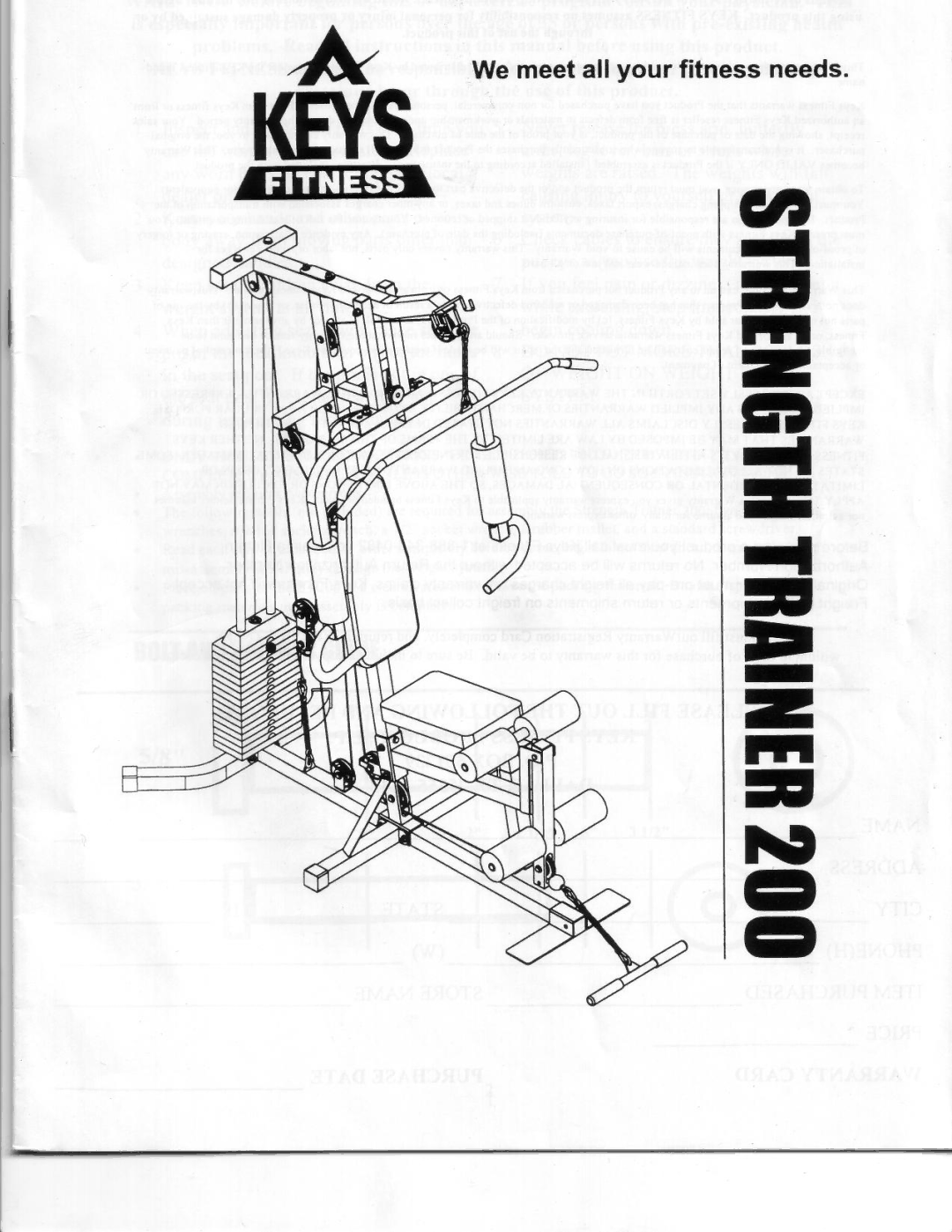 Keys Fitness 200 manual 