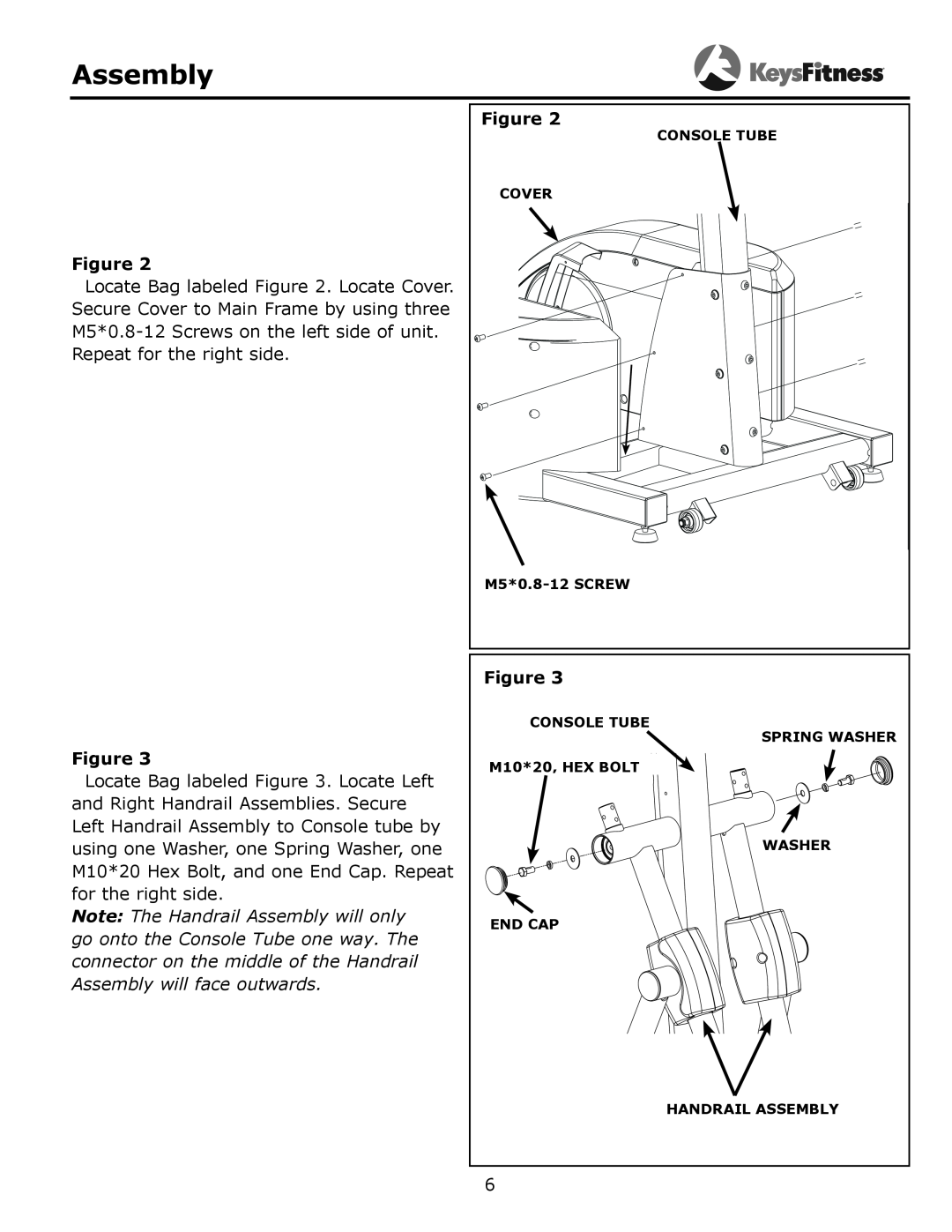 Keys Fitness 315-00106 owner manual Assembly, Repeat for the right side 