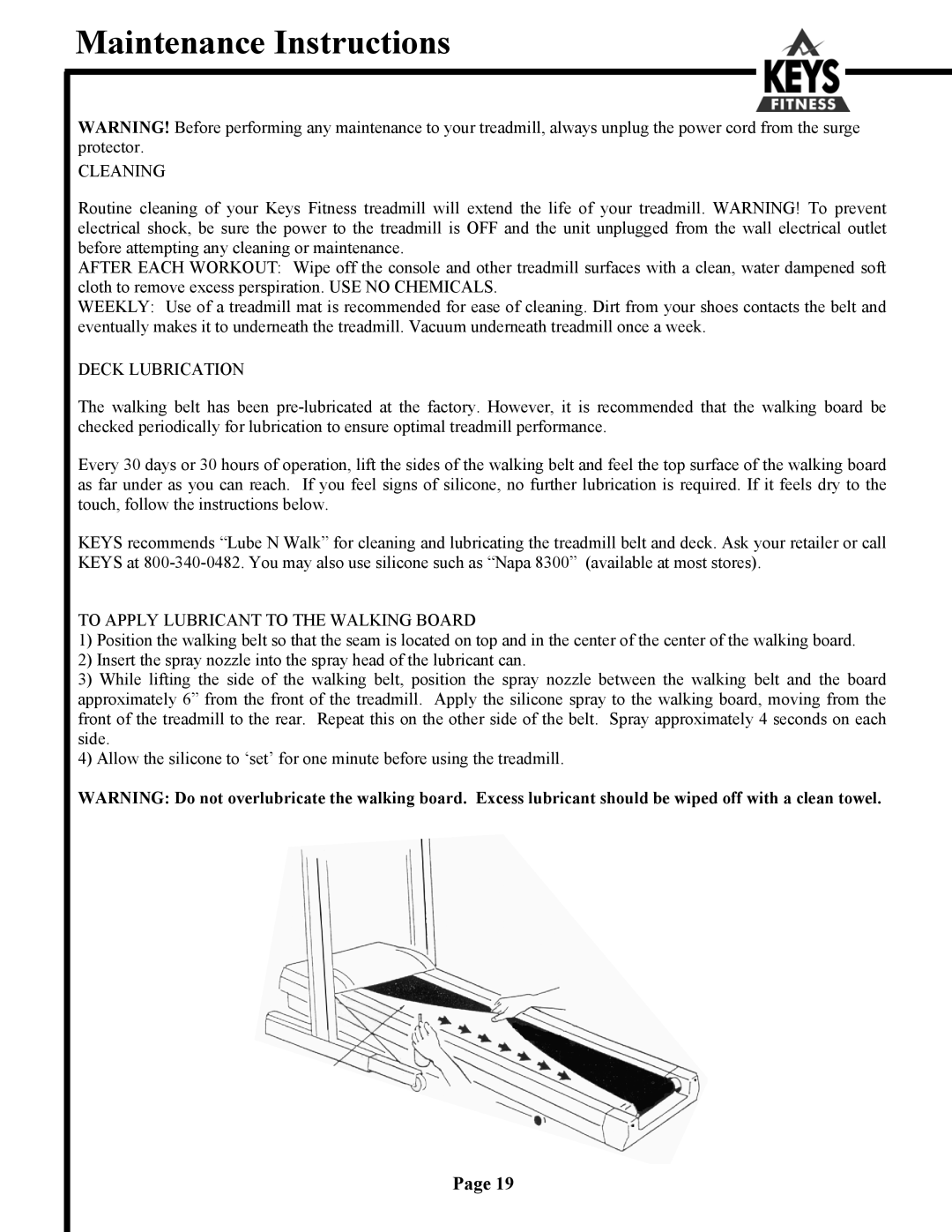 Keys Fitness 6500HR, 4500 owner manual Maintenance Instructions, Cleaning 