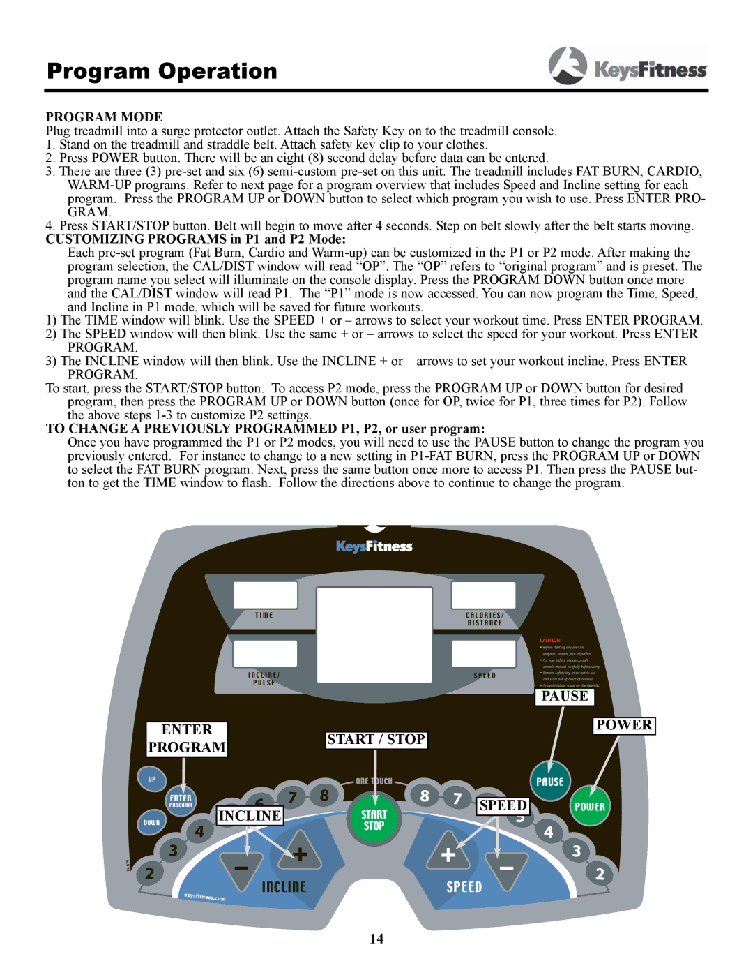 Keys Fitness 4500T owner manual Speed 