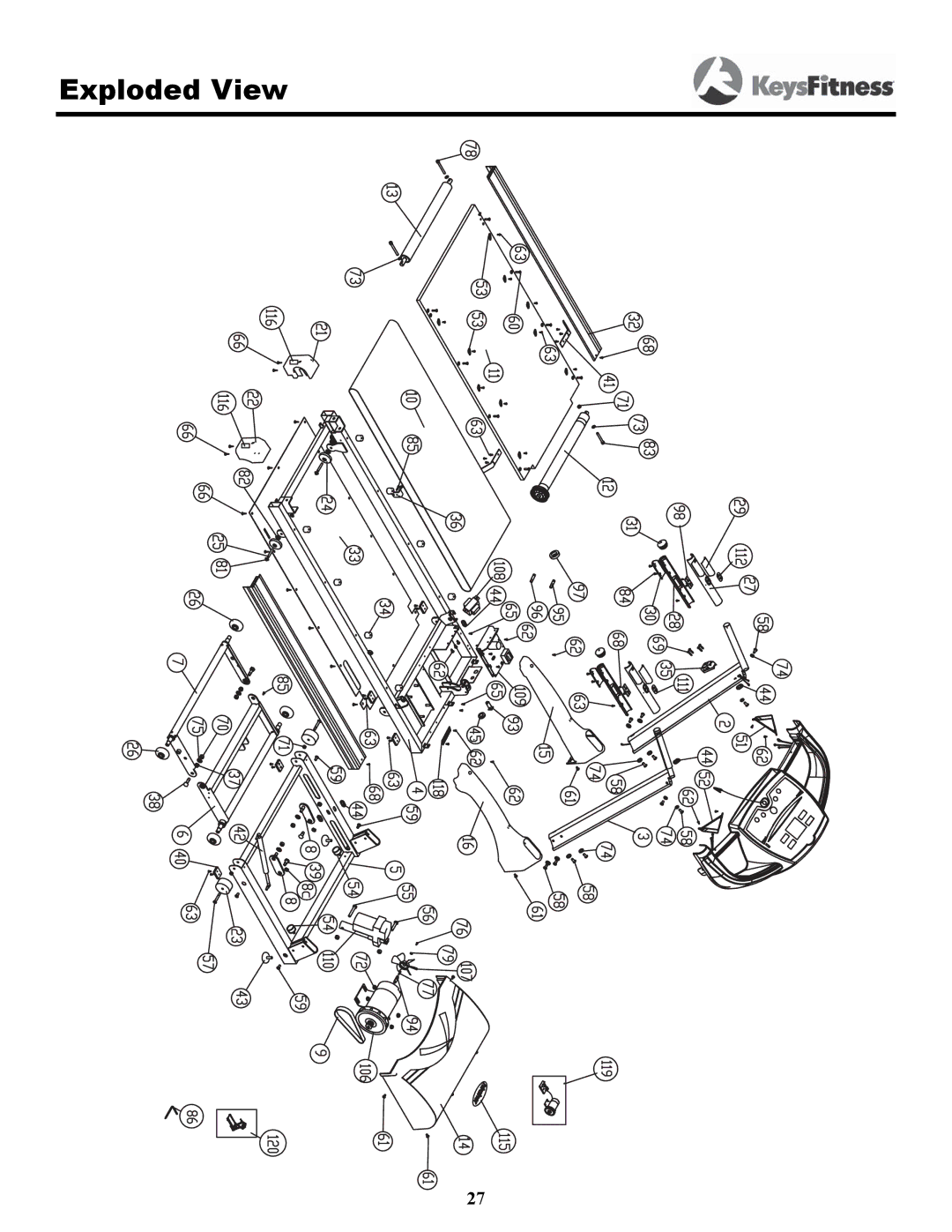 Keys Fitness 4500T owner manual Exploded View 