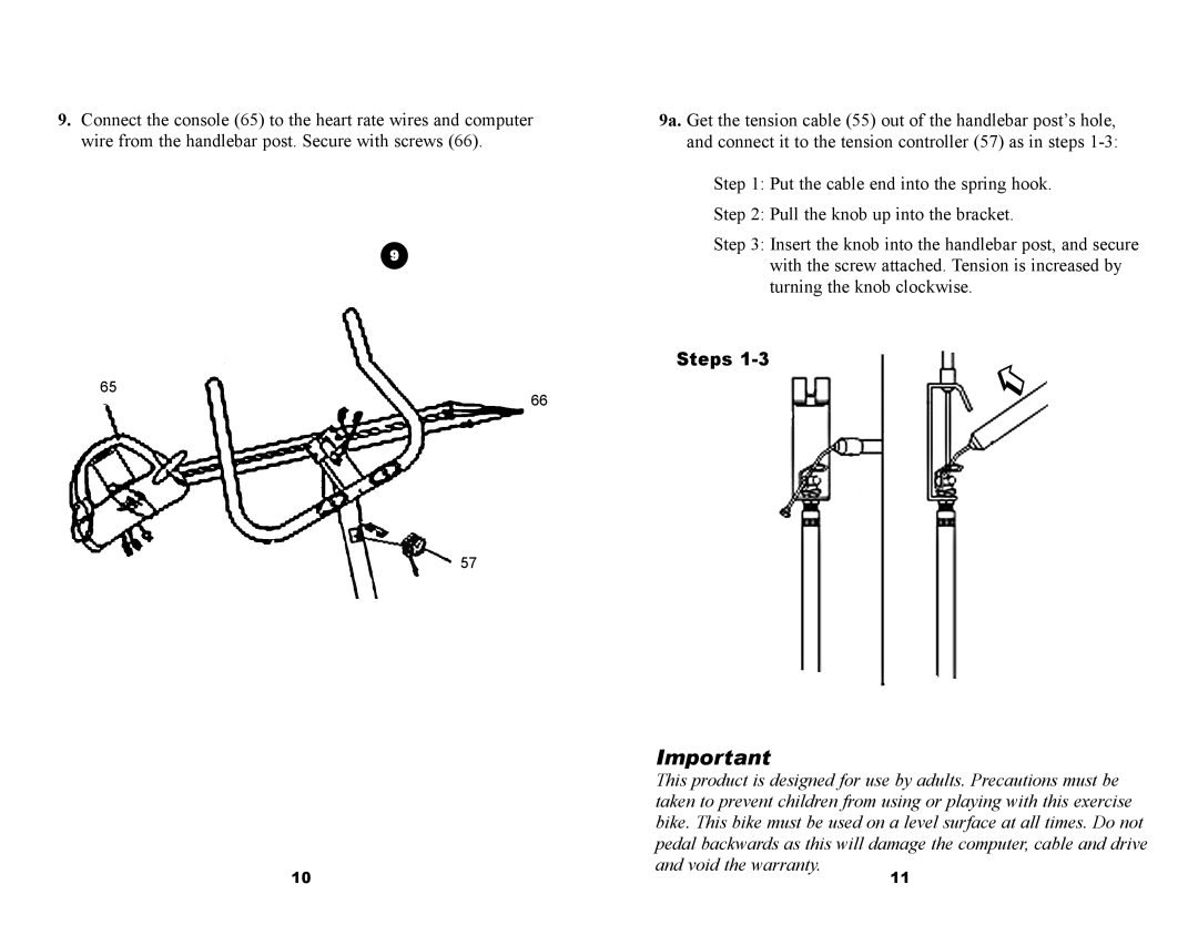 Keys Fitness 530U owner manual Steps 