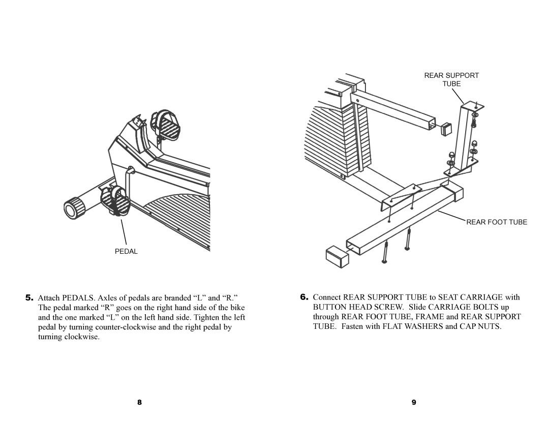 Keys Fitness 6.0r owner manual Pedal 