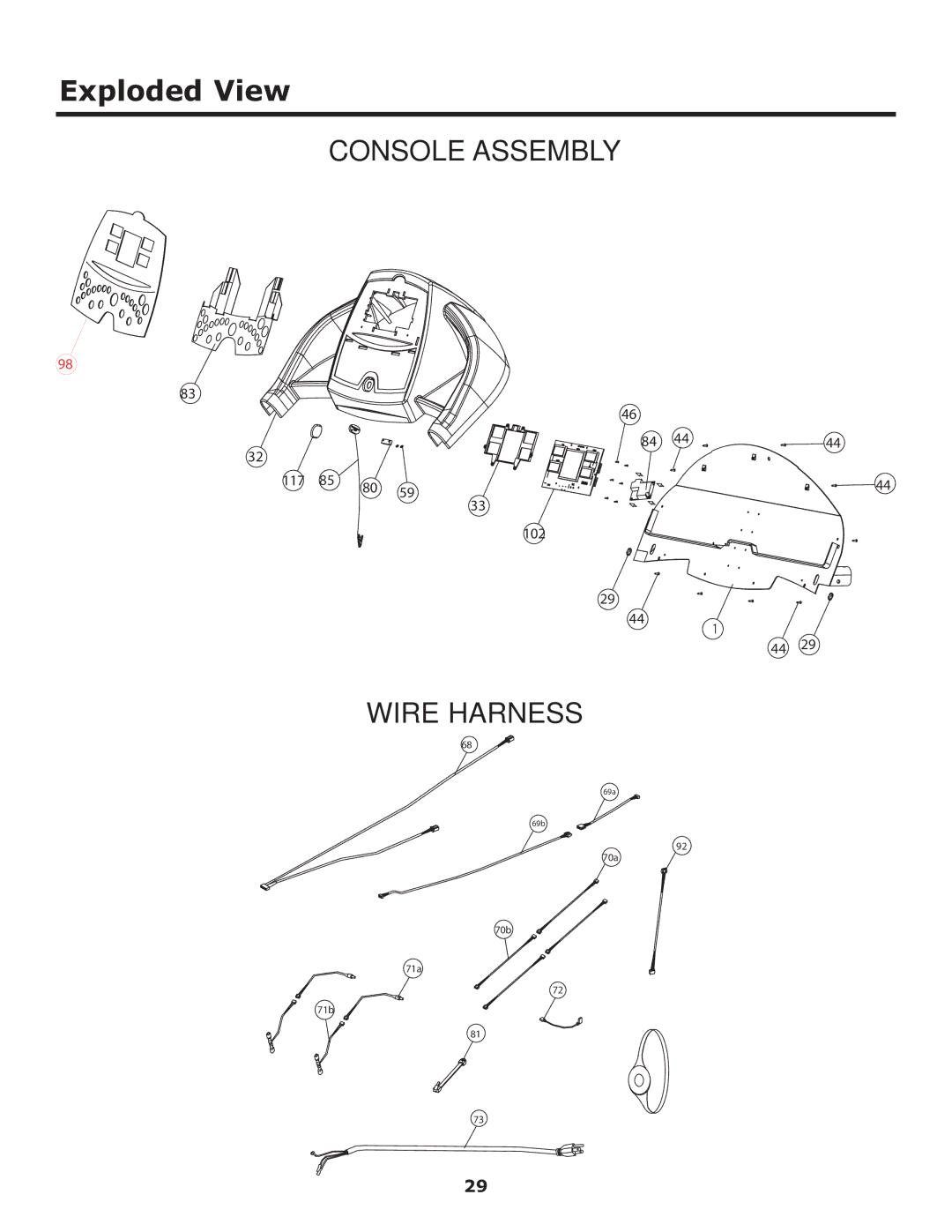 Keys Fitness 6600t owner manual Exploded View 