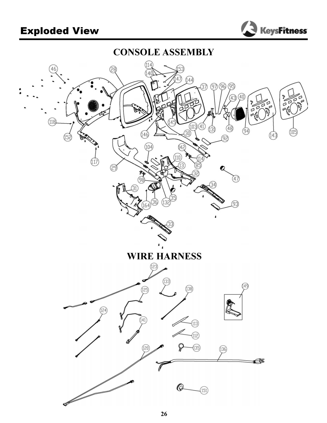 Keys Fitness 7.3t owner manual Console Assembly Wire Harness 