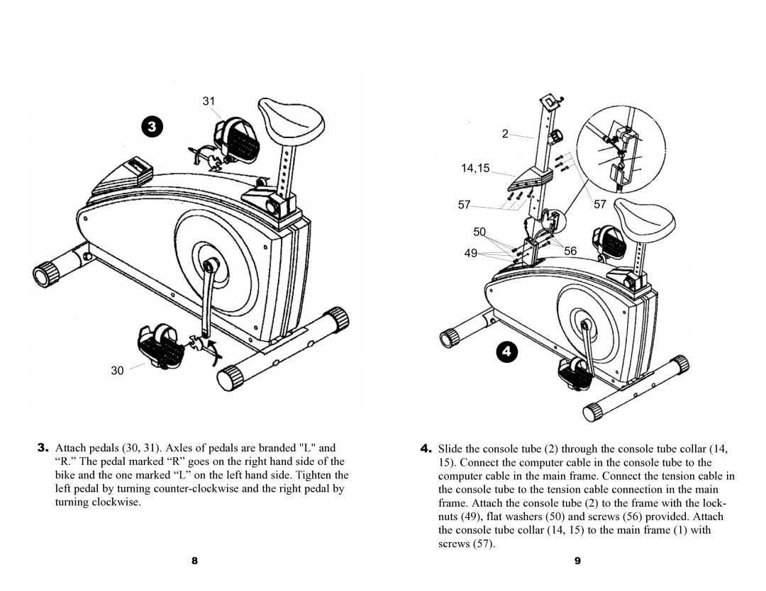 Keys Fitness 835U owner manual 14,15 