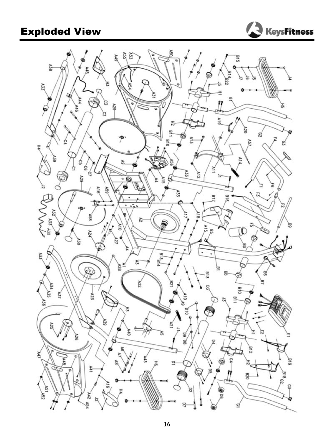 Keys Fitness 8.3e owner manual Exploded View 