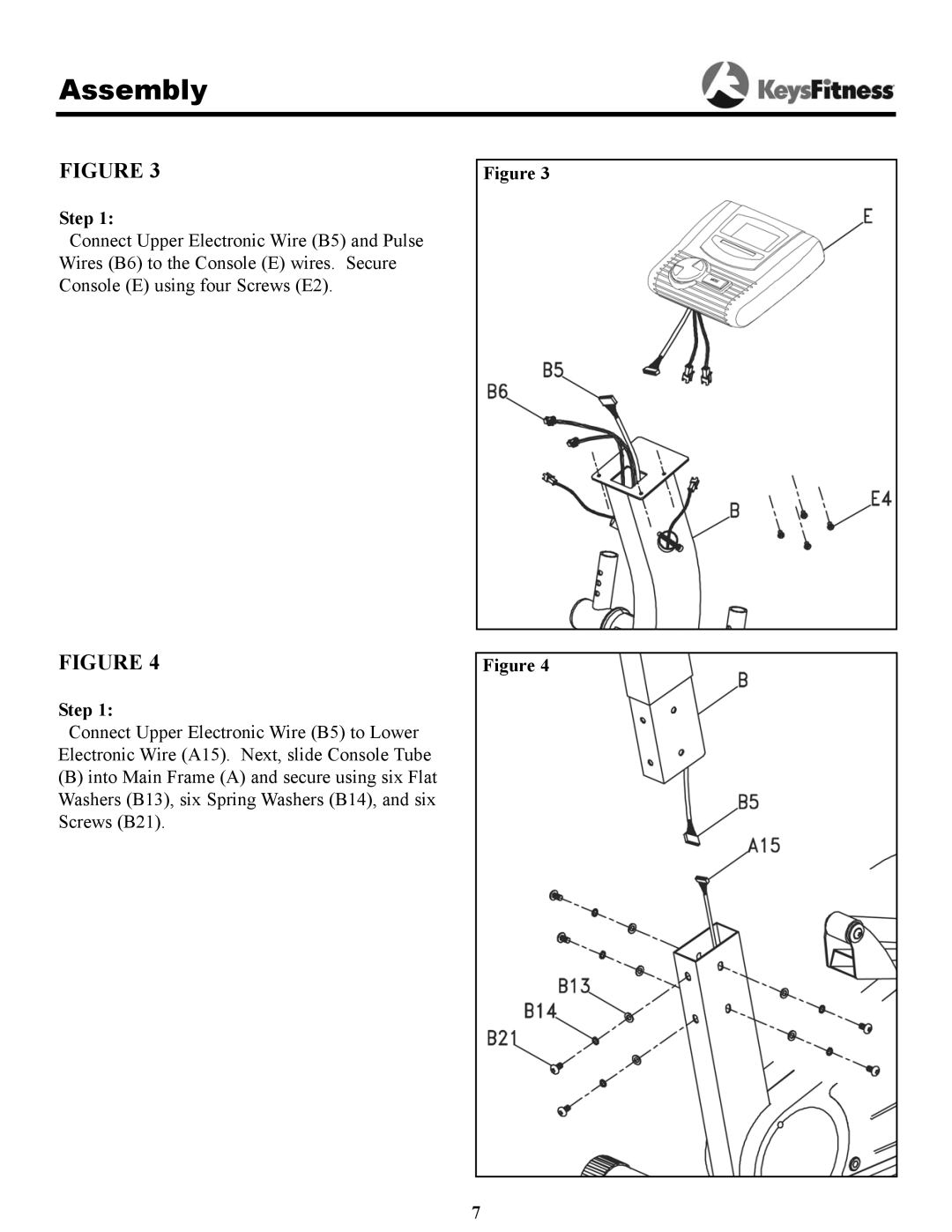 Keys Fitness 8.3e owner manual Assembly 