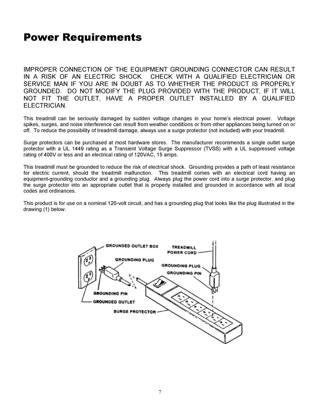 Keys Fitness 850, 880HR owner manual Power Requirements 