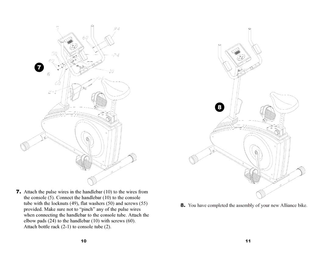 Keys Fitness 920U owner manual You have completed the assembly of your new Alliance bike 