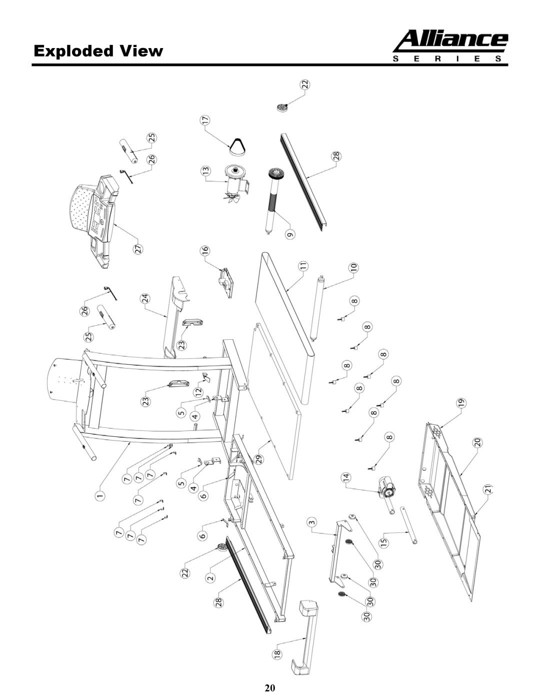 Keys Fitness A4T owner manual Exploded View 