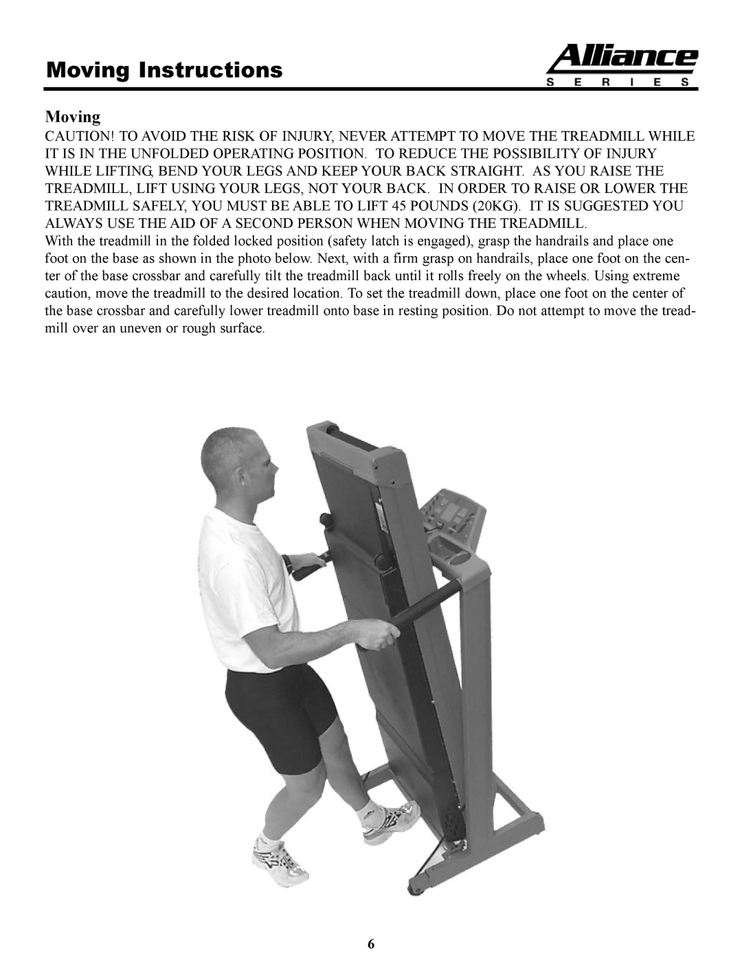 Keys Fitness A4T owner manual Moving Instructions 