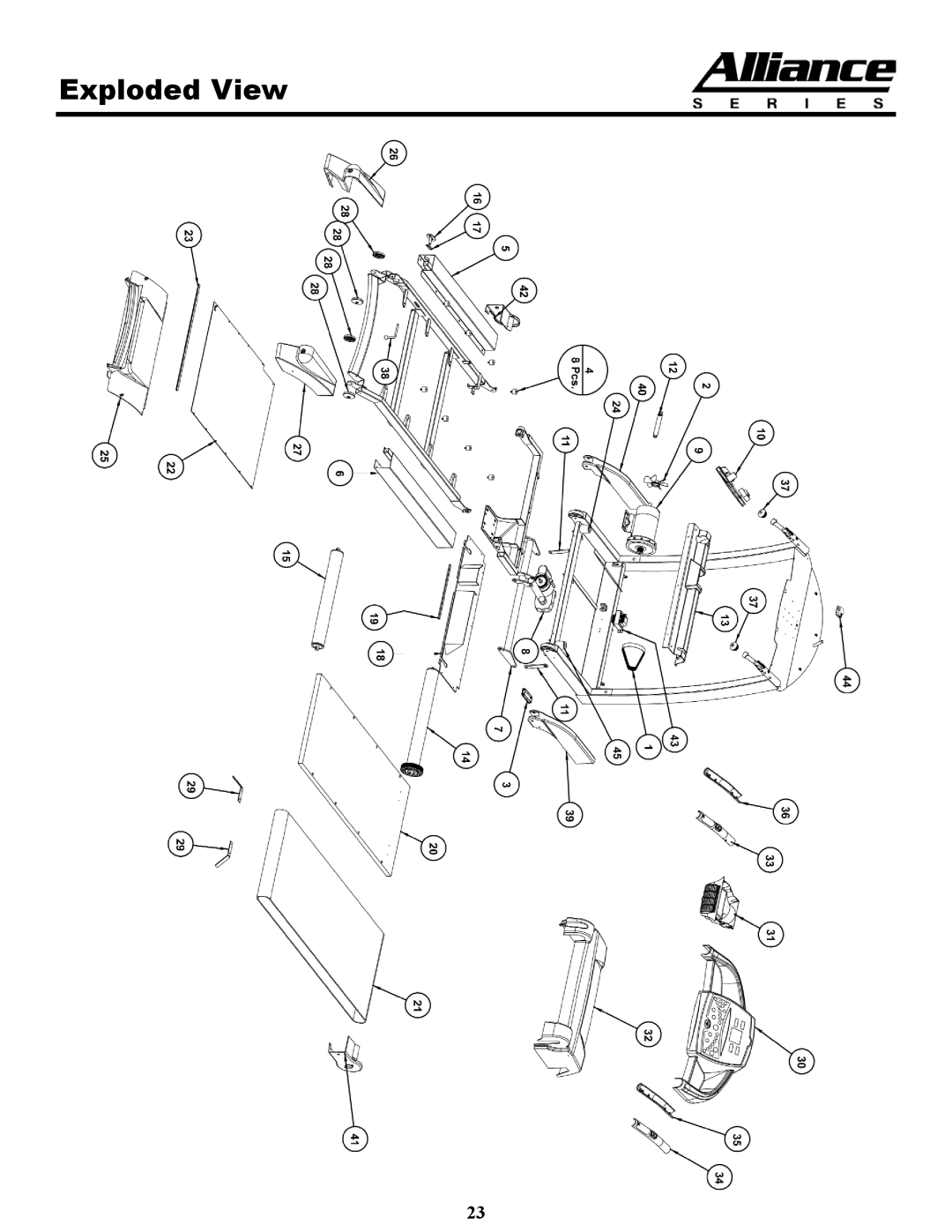 Keys Fitness A5T owner manual Exploded View 