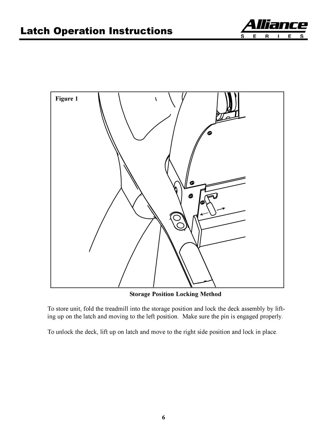 Keys Fitness A5T owner manual Latch Operation Instructions, Storage Position Locking Method 