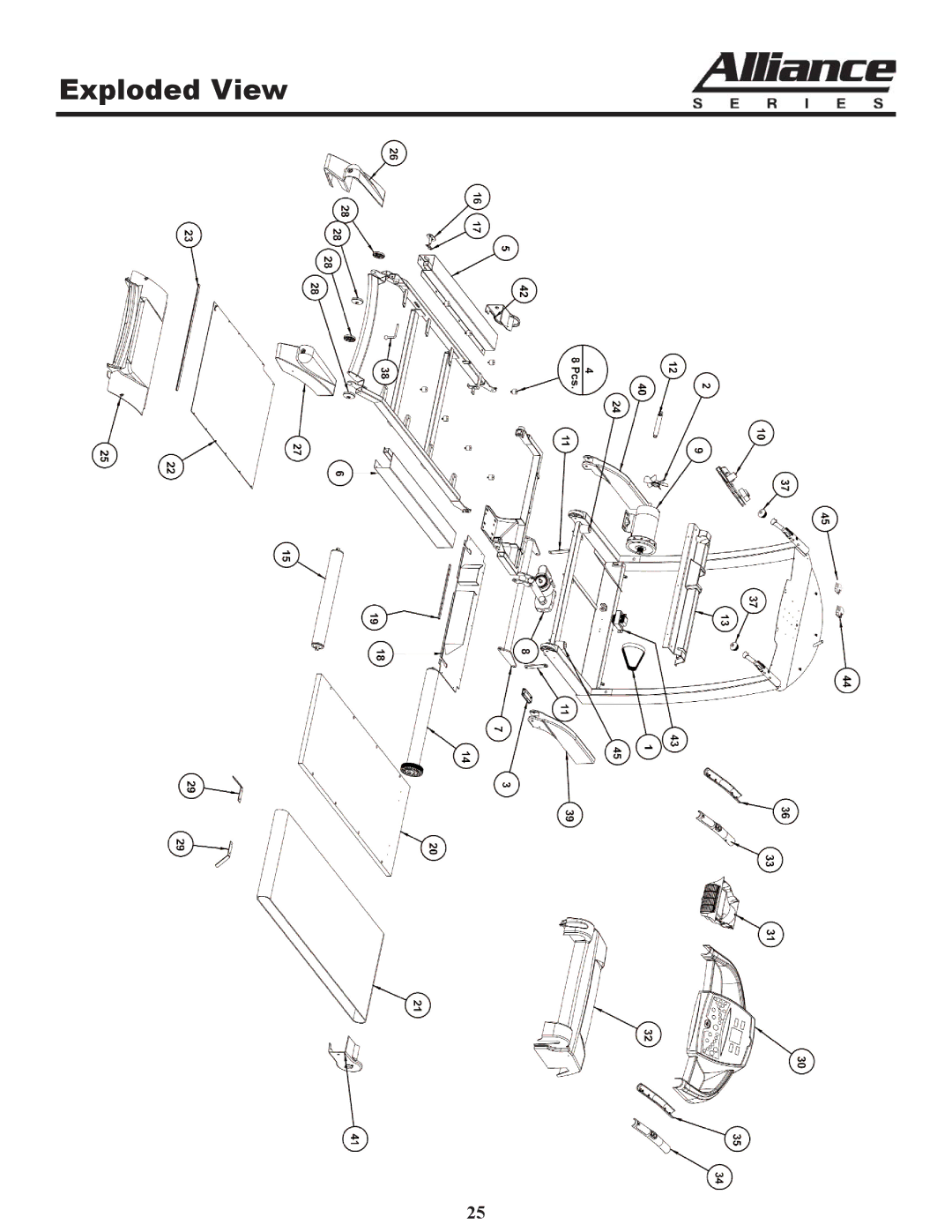 Keys Fitness A6t owner manual Exploded View 