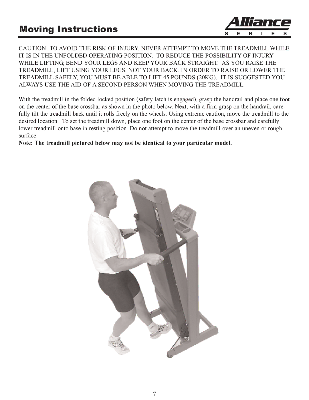 Keys Fitness A6t owner manual Moving Instructions 