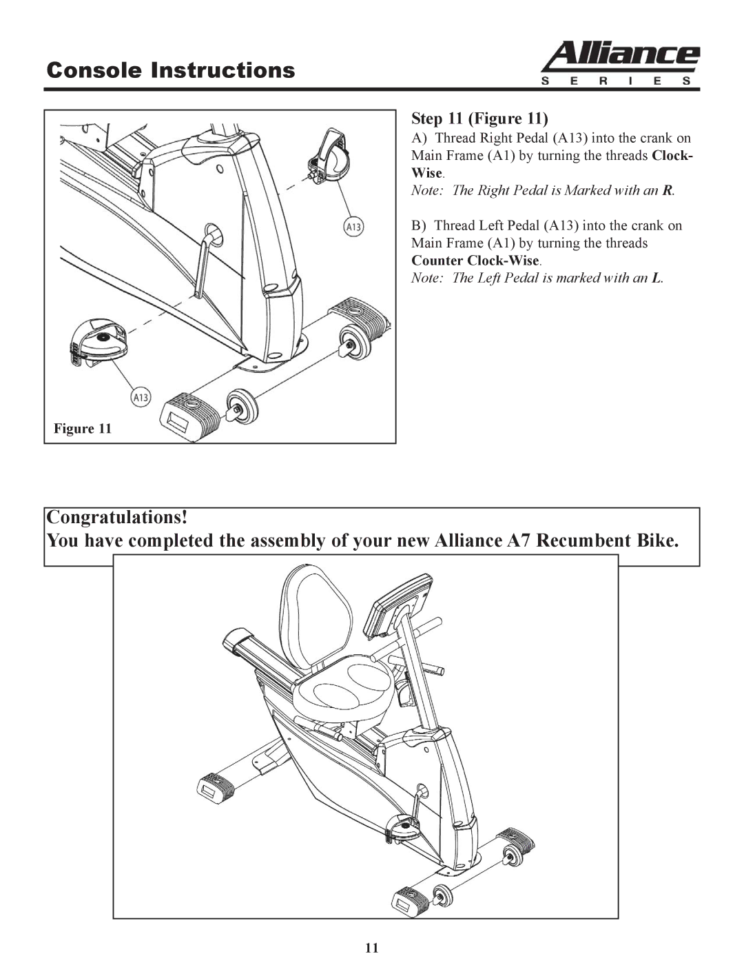 Keys Fitness A7r owner manual Console Instructions 