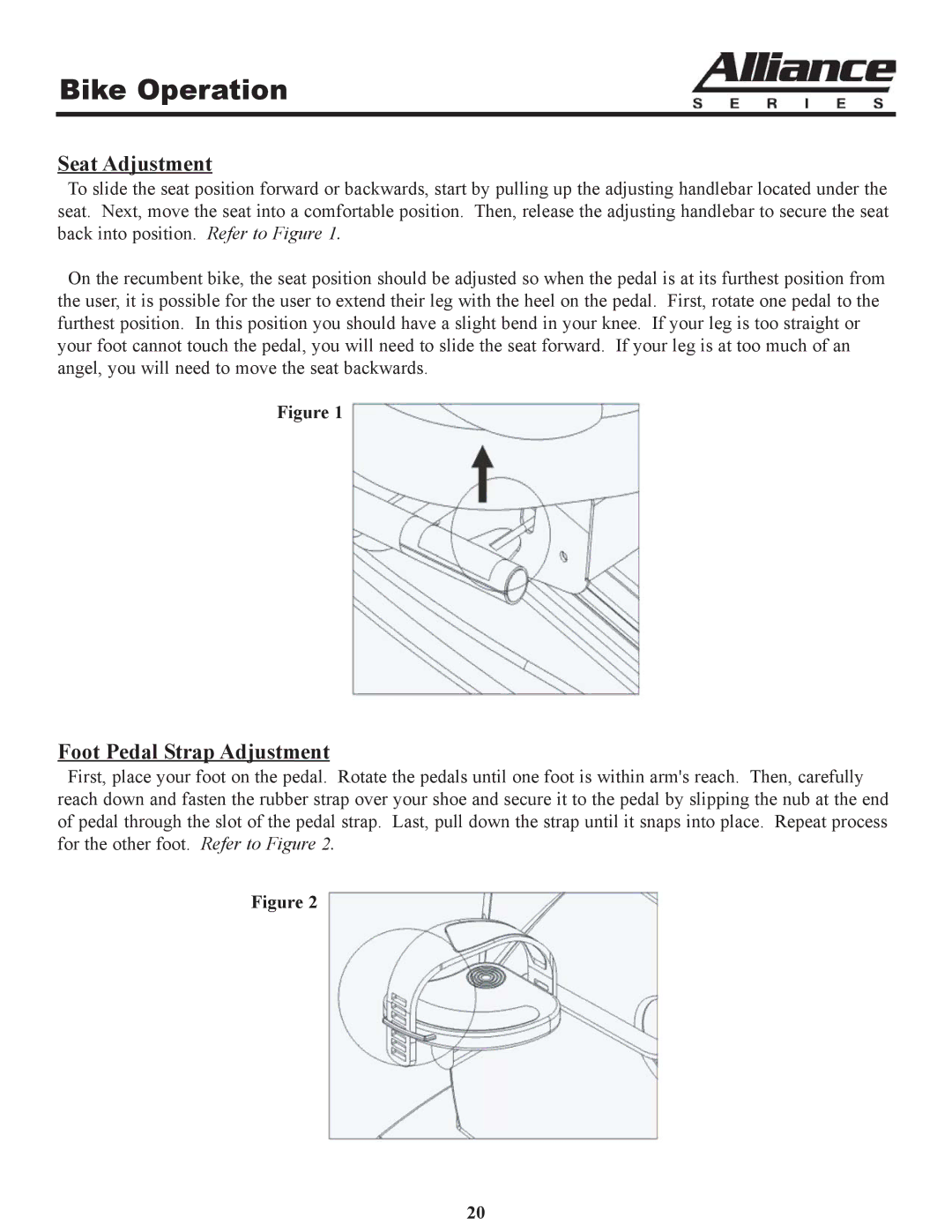 Keys Fitness A7r owner manual Bike Operation, Seat Adjustment 