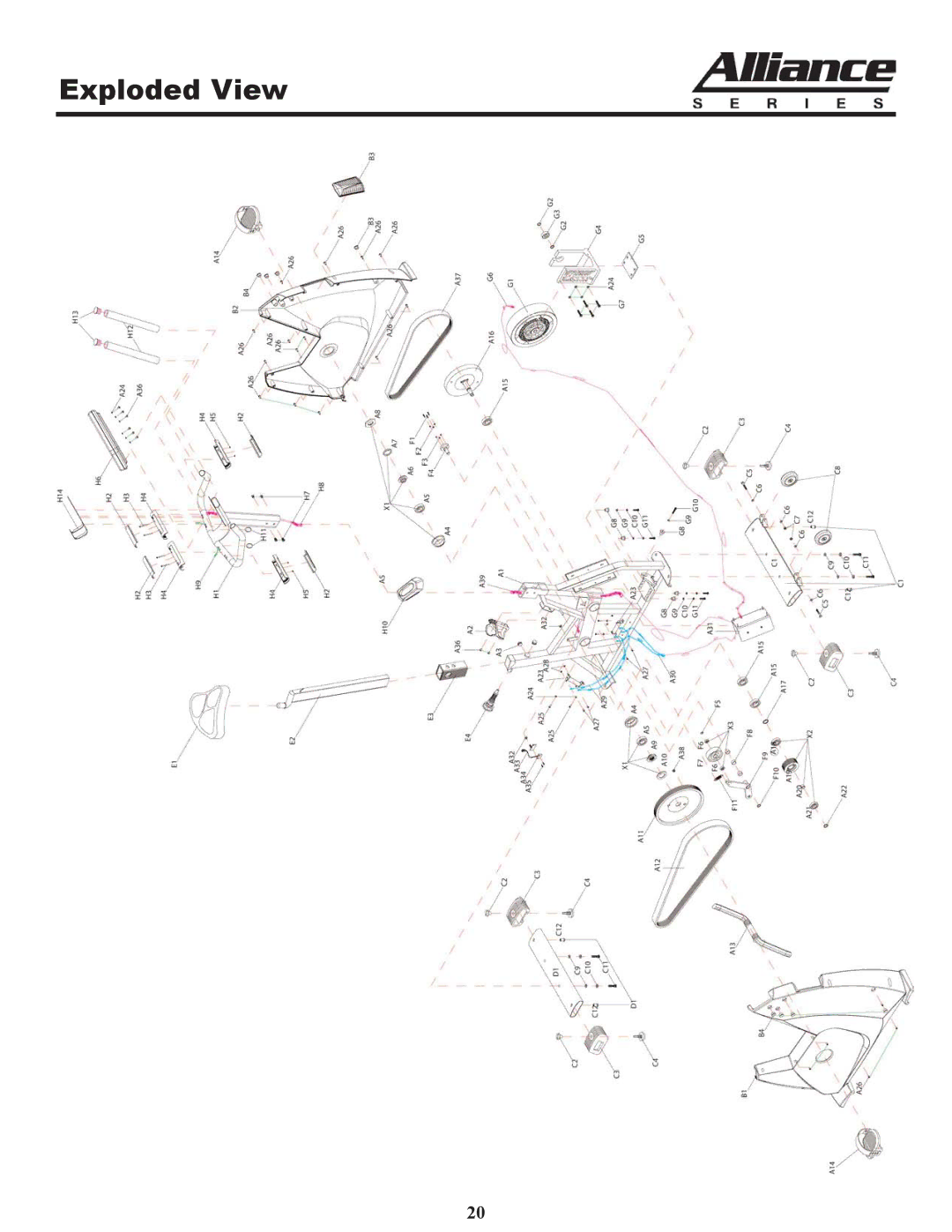 Keys Fitness A7u owner manual Exploded View 