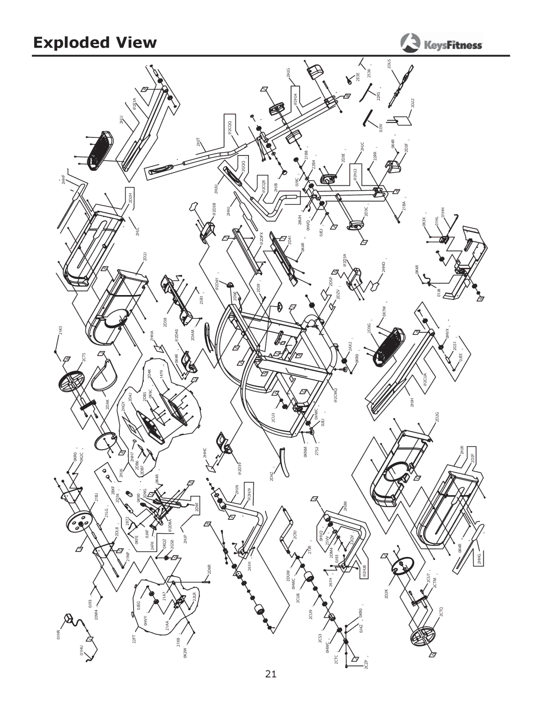 Keys Fitness CG2 owner manual View, Exploded 