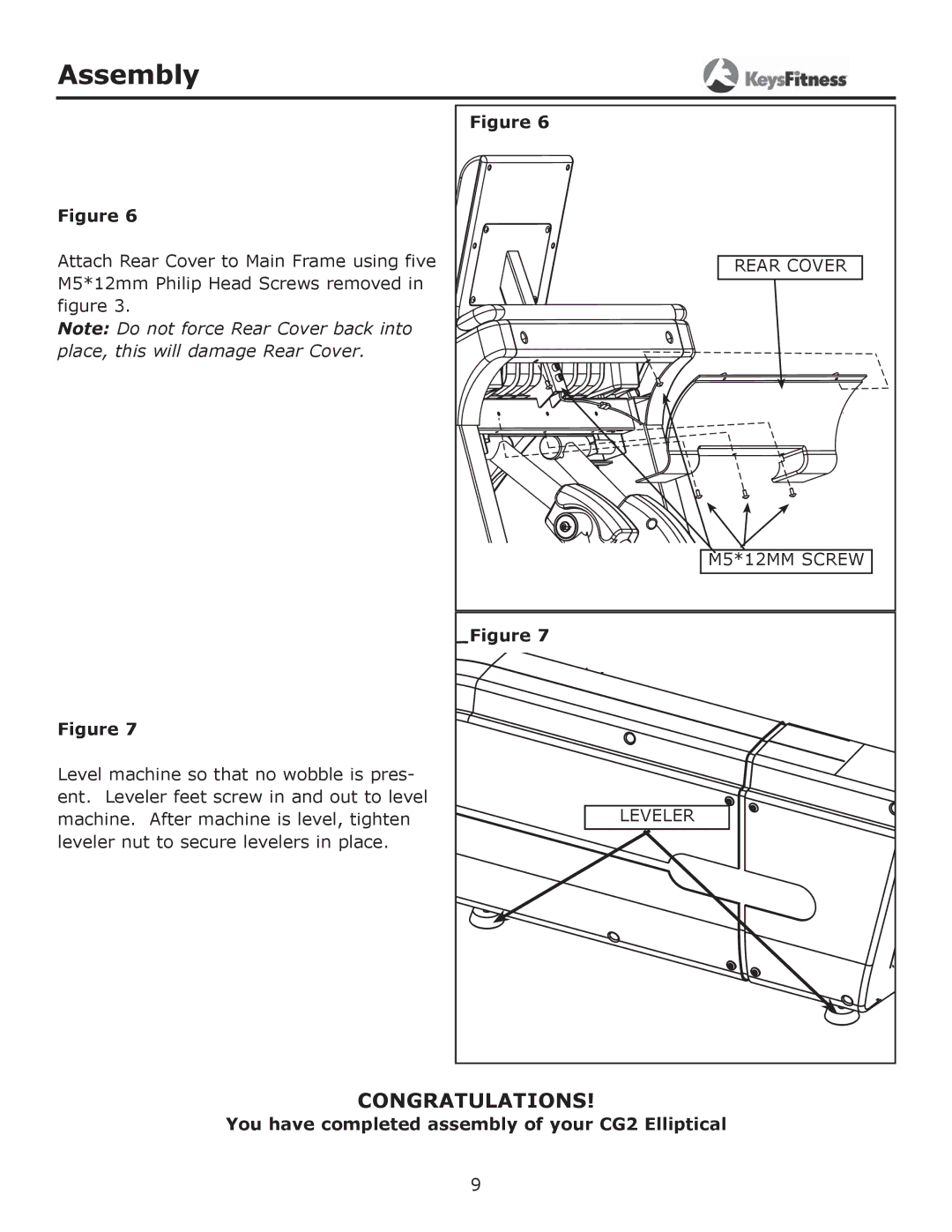 Keys Fitness CG2 owner manual Leveler 