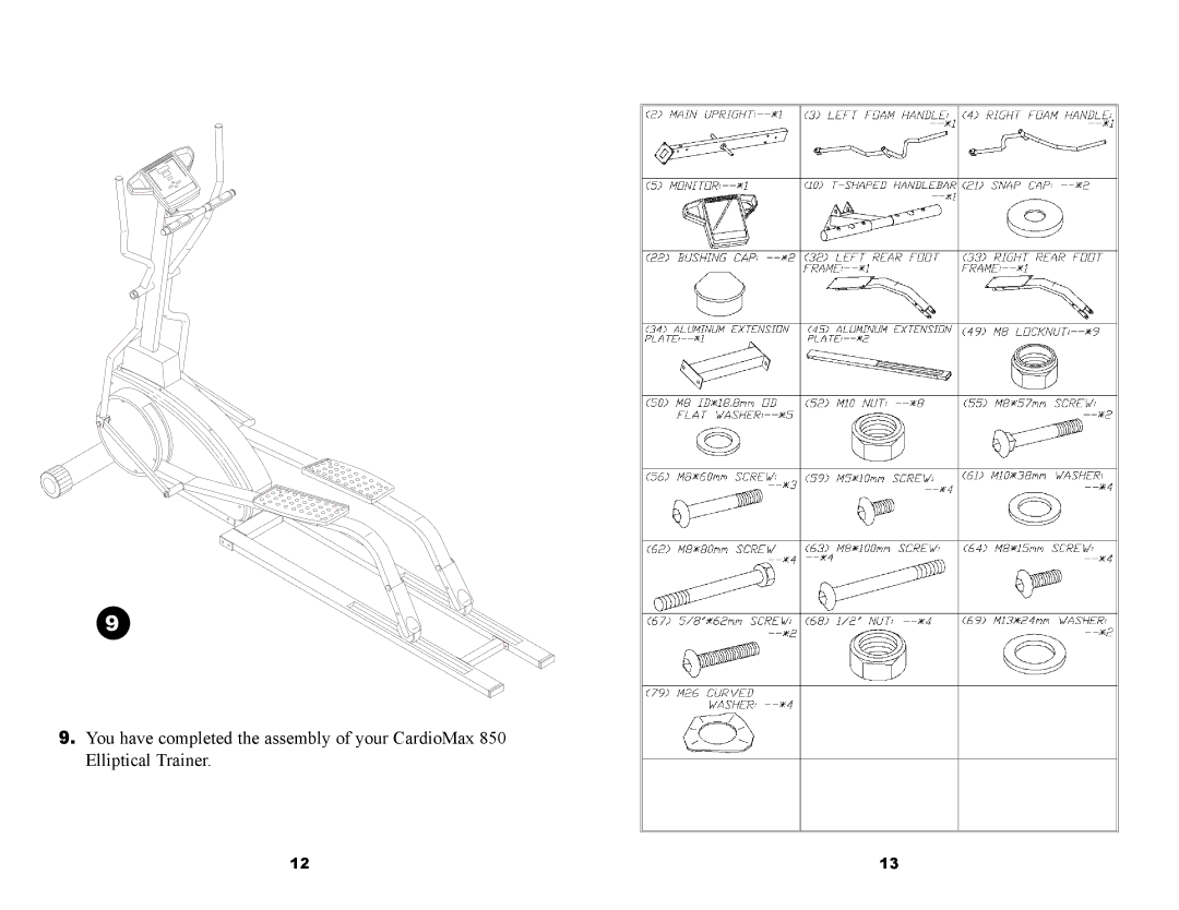 Keys Fitness CM850EL owner manual 