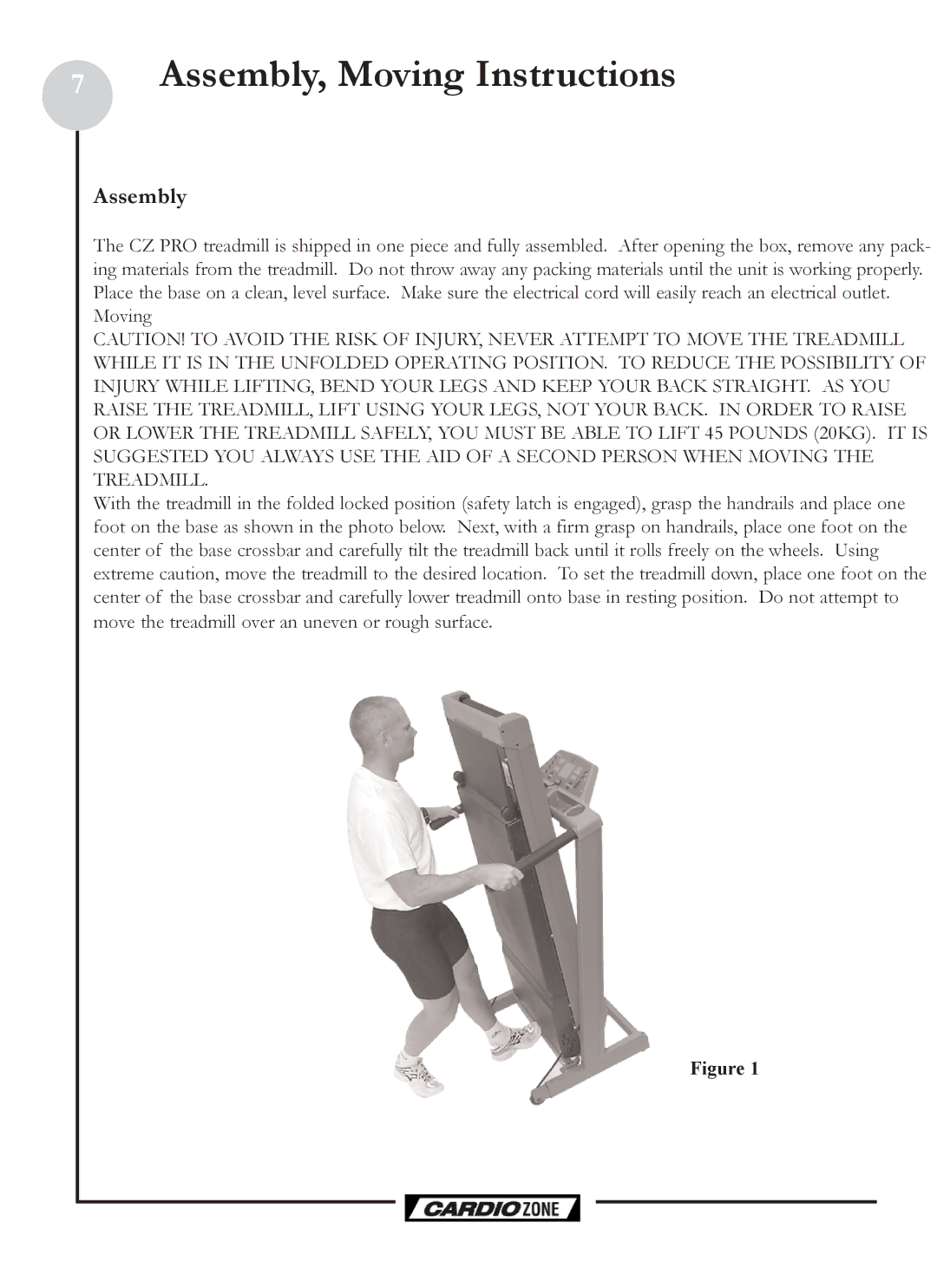 Keys Fitness CZ PRO owner manual Assembly, Moving Instructions 