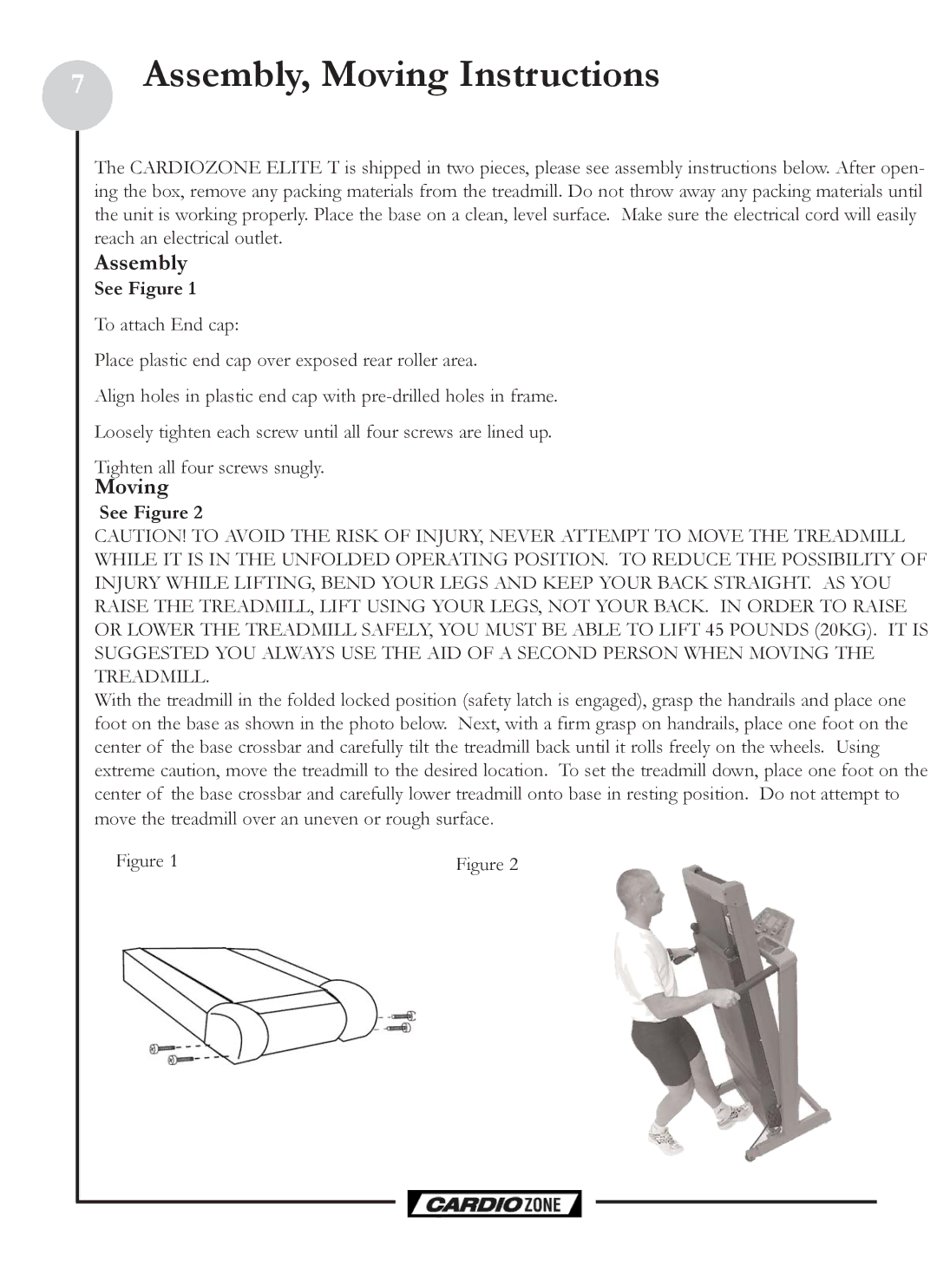 Keys Fitness CZE owner manual Assembly, Moving Instructions 