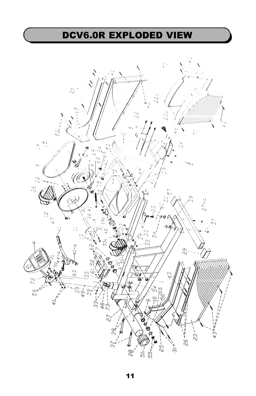 Keys Fitness Discovery 6.0R owner manual DCV6.0R Exploded View 