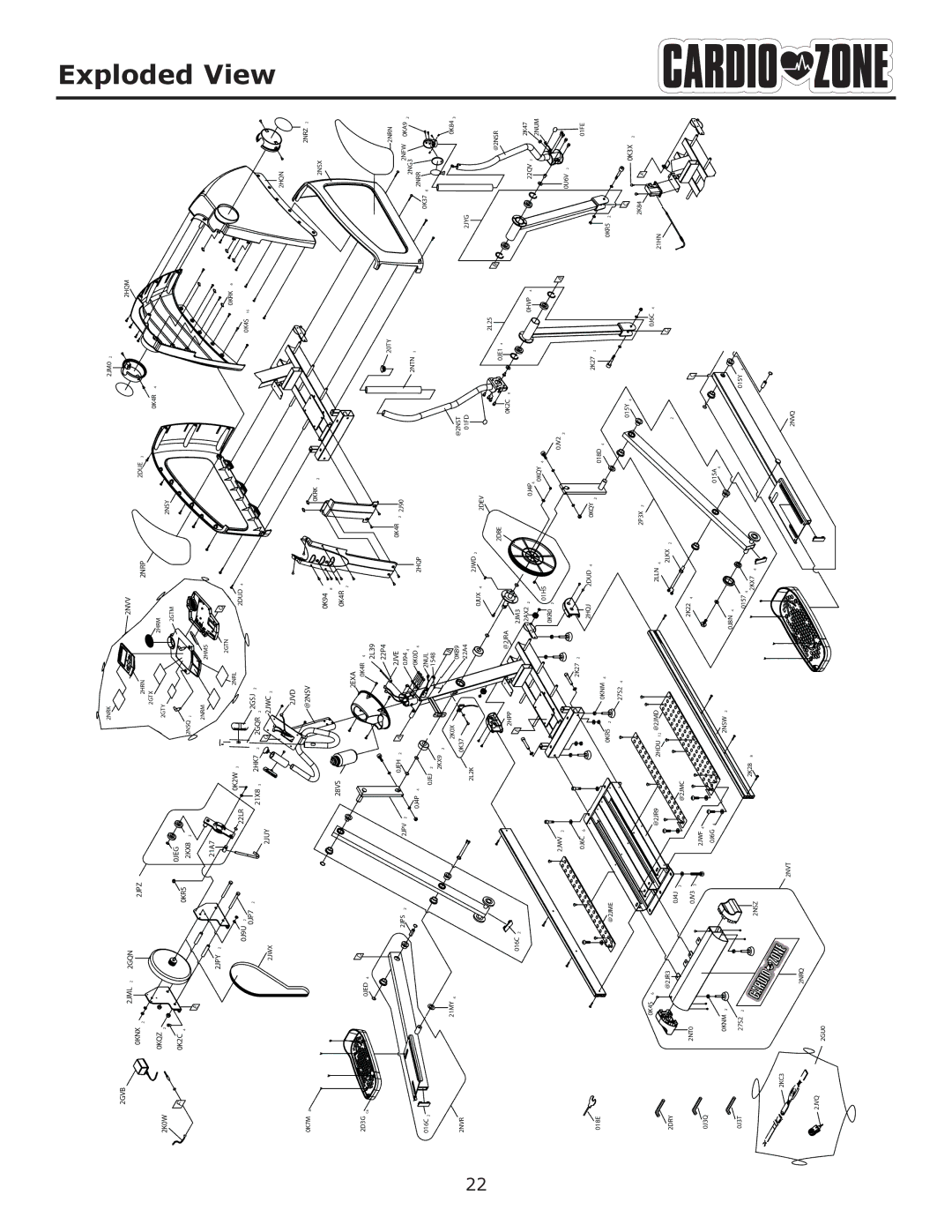 Keys Fitness E-CZ100 owner manual Exploded View, 2JVE 